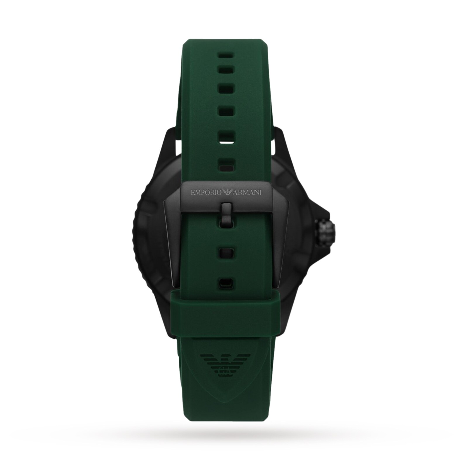 Replica Emporio Armani Three-Hand Date 42mm Silicone details Green AR11464