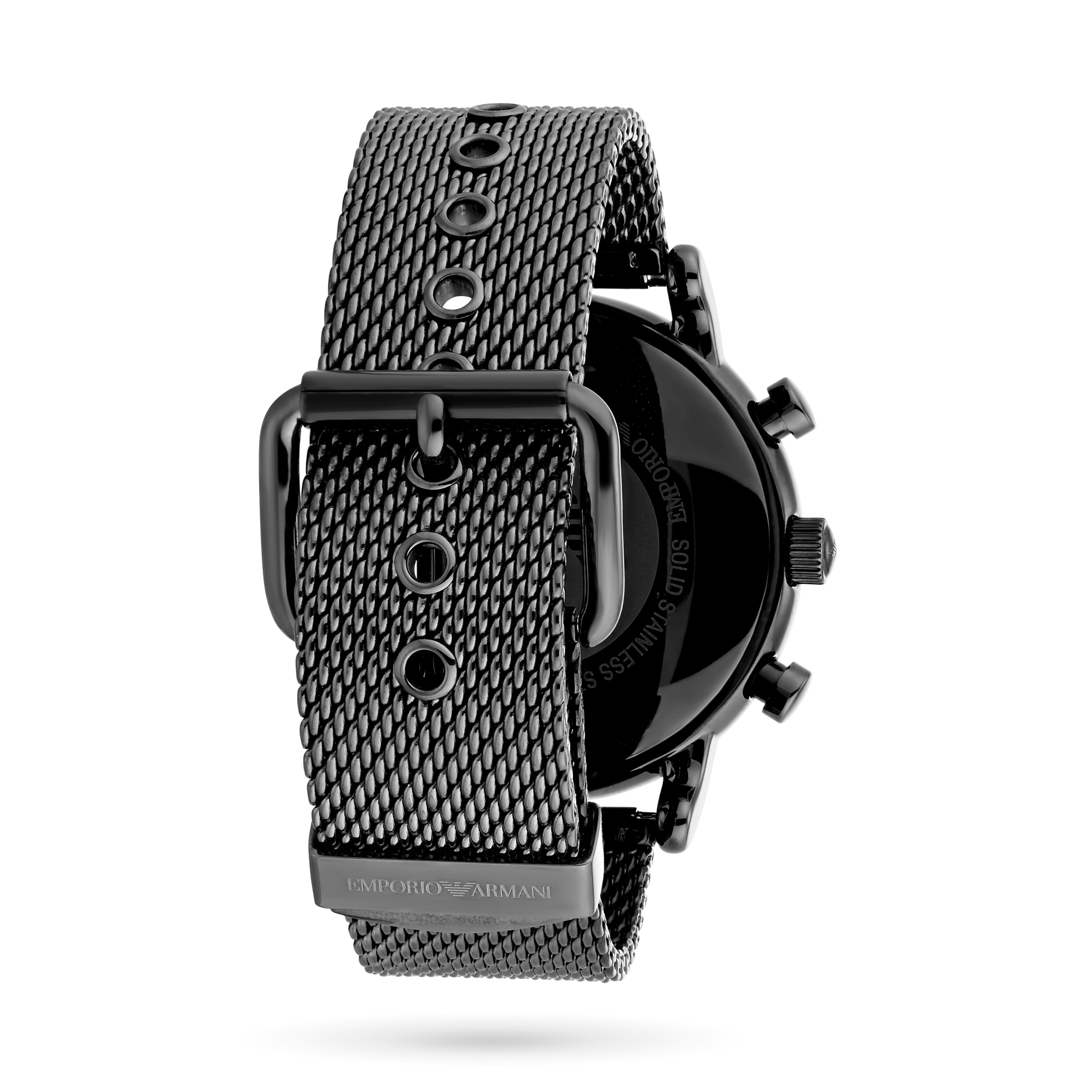 Replica Emporio Armani Grey Mesh Blue Dial Gents details AR1979 2 Replica Emporio Armani Grey Mesh Blue Dial Gents details AR1979