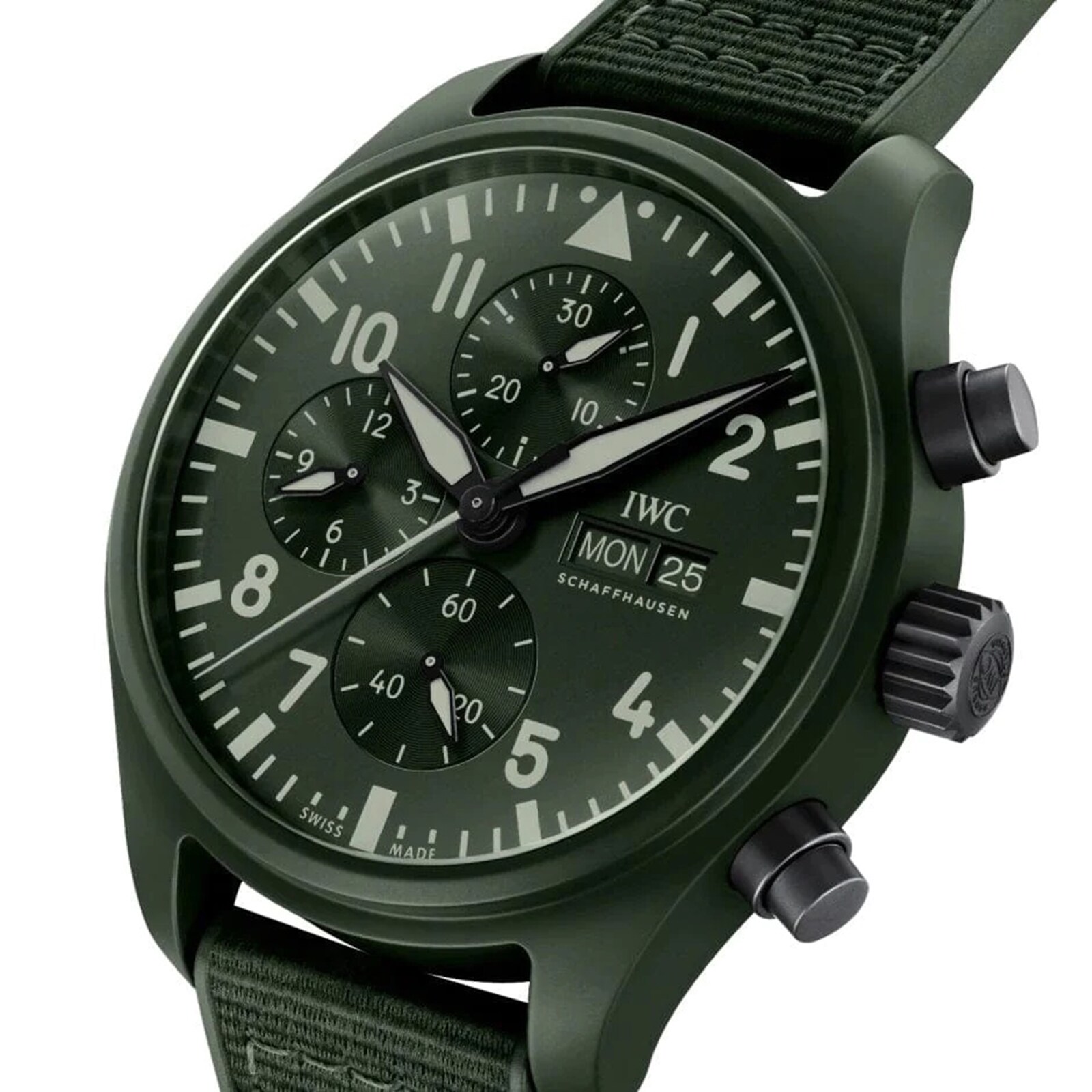 Replica IWC Pilot's Chronograph Top Gun Edition Woodland 44.5mm Mens details Green IW389106 2 Replica IWC Pilot's Chronograph Top Gun Edition Woodland 44.5mm Mens details Green IW389106