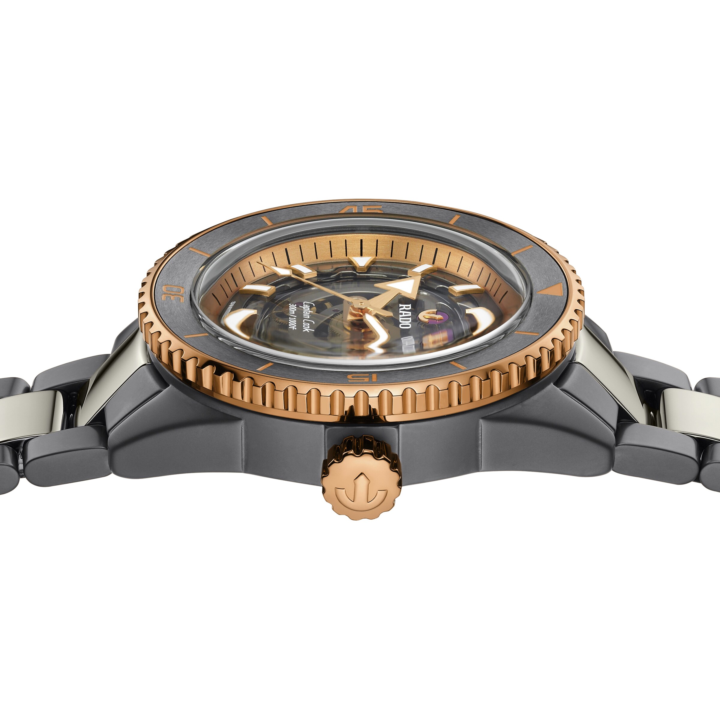 Replica Rado Captain Cook High-Tech Ceramic Skeleton 43mm Mens details R32148162