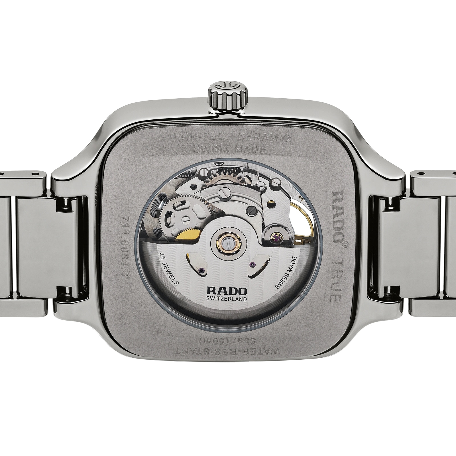 Replica Rado True Square Automatic Open Heart 38mm Mens details R27083202