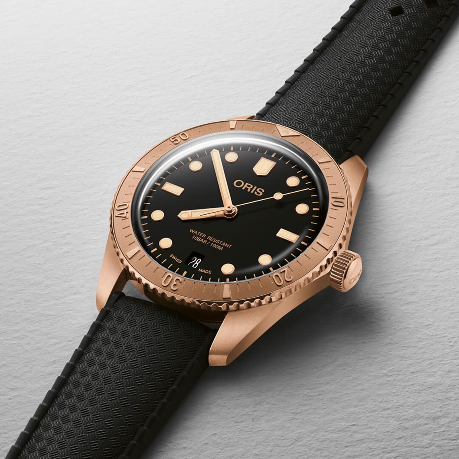 Replica Oris Divers Sixty Five Date Cotton Candy Sepia 38mm Mens details Rubber 01 733 7771 3154-07 4 19 18BR