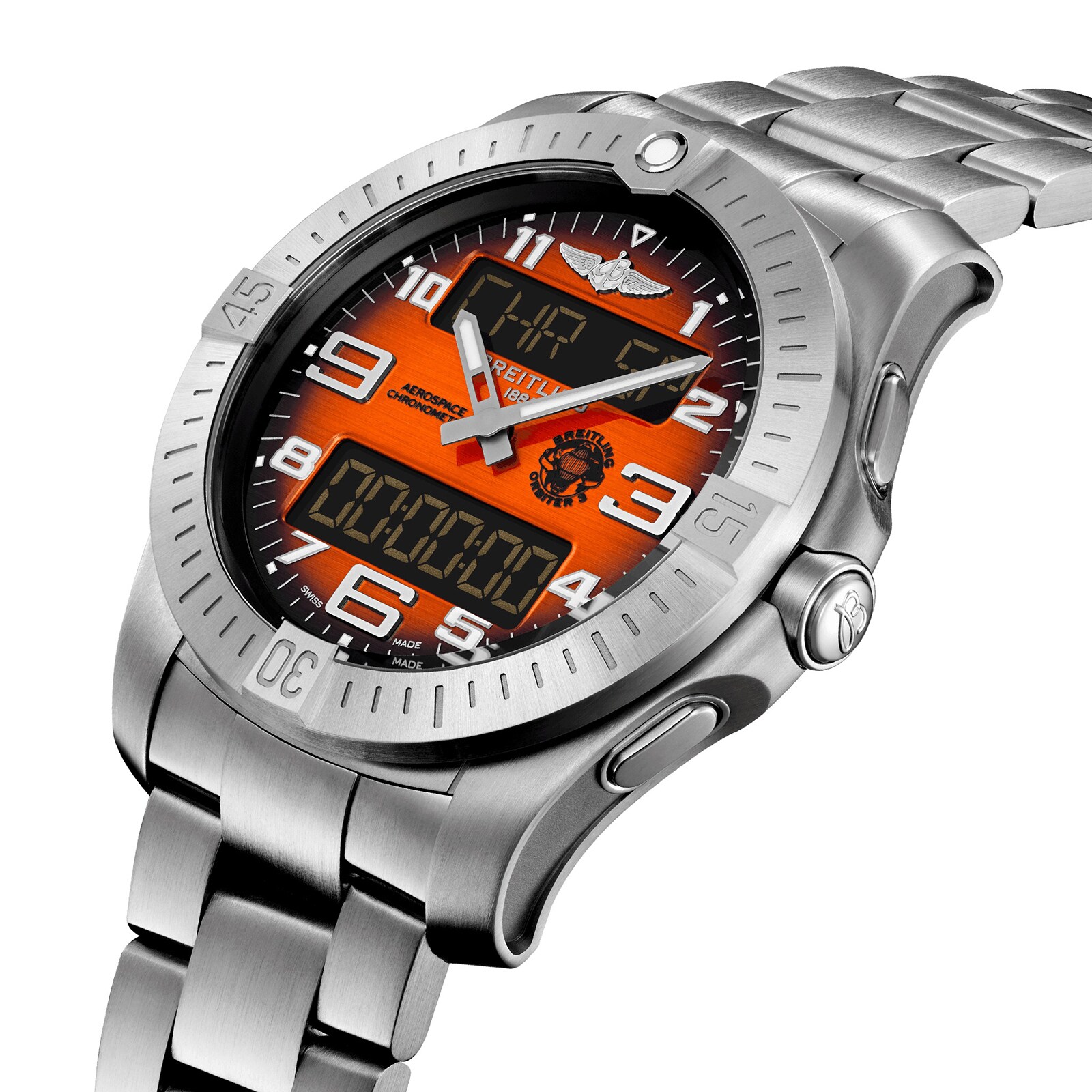 Replica Breitling Aerospace B70 Orbiter 25th Anniversary 43mm Mens details Orange Titanium EB70101A1O1E1 2 Replica Breitling Aerospace B70 Orbiter 25th Anniversary 43mm Mens details Orange Titanium EB70101A1O1E1