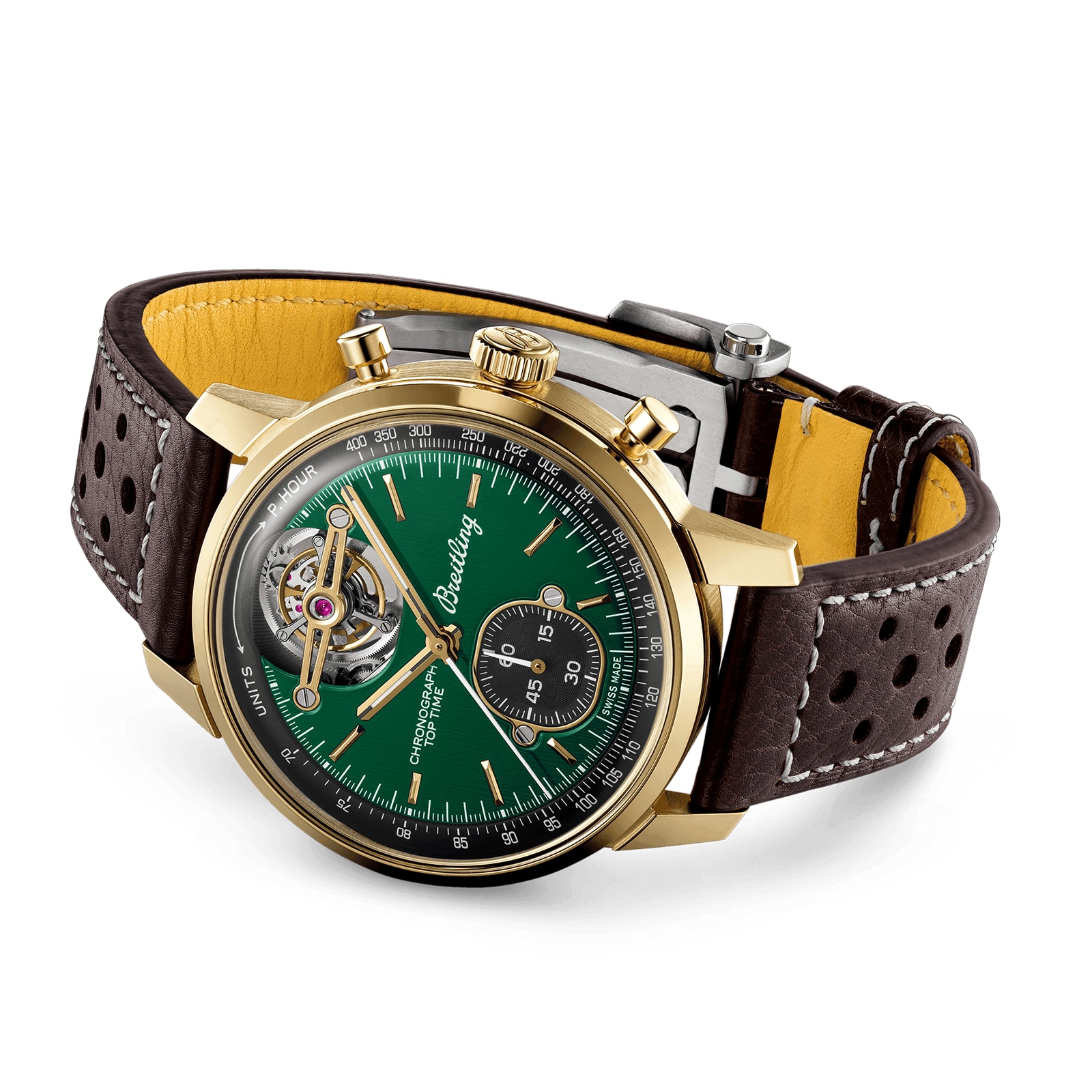 Replica Breitling Top Time B21 Ford Mustang Tourbillon 42mm Mens details Green NB21251A1L1X1
