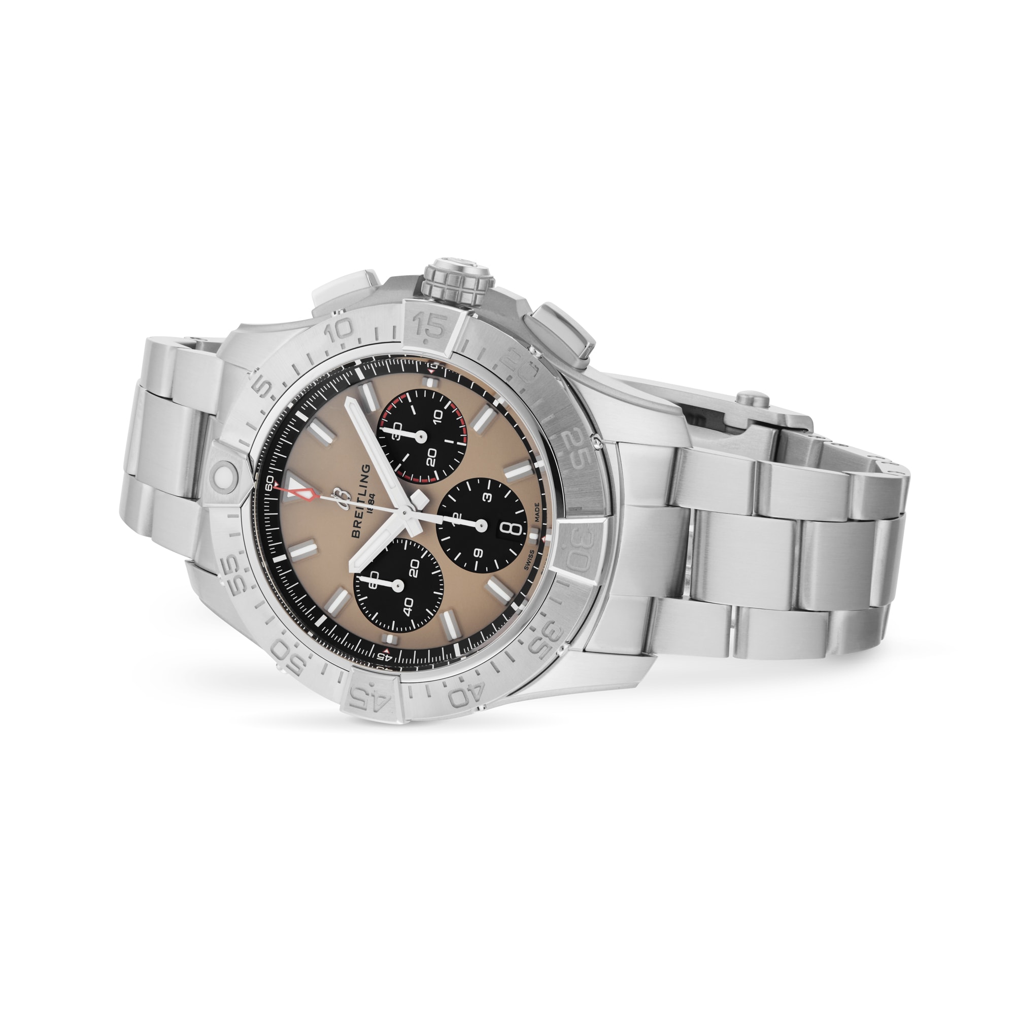 Replica Breitling Avenger Chronograph B01 44mm Mens details Beige Stainless Steel AB0147101A1A1 2 Replica Breitling Avenger Chronograph B01 44mm Mens details Beige Stainless Steel AB0147101A1A1