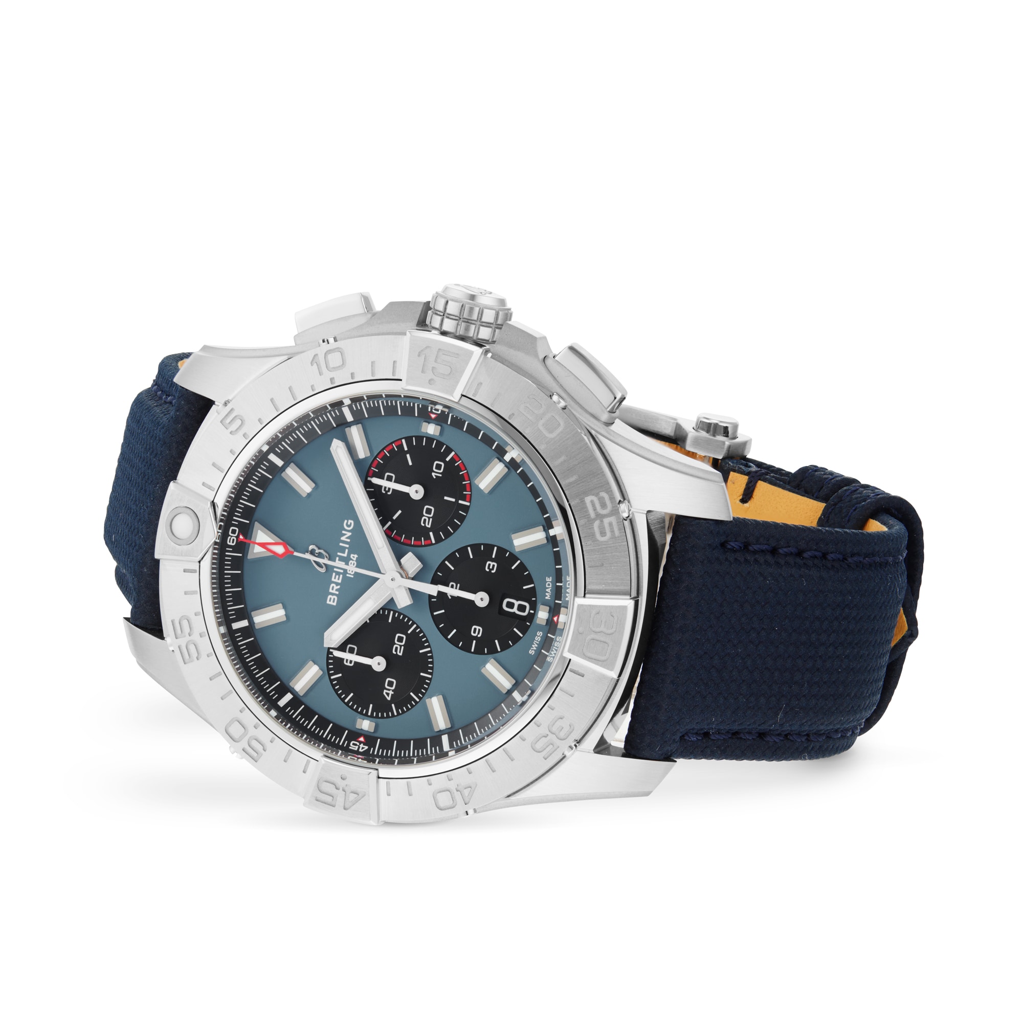 Replica Breitling Avenger Chronograph B01 44mm Mens details Blue Leather AB0147101C1X1 2 Replica Breitling Avenger Chronograph B01 44mm Mens details Blue Leather AB0147101C1X1