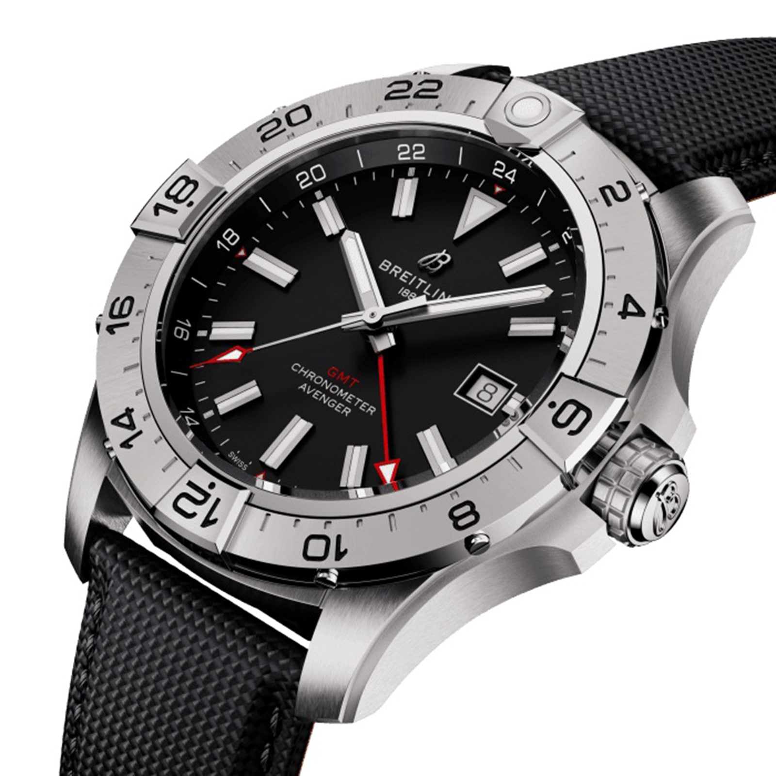 Replica Breitling Avenger Automatic GMT 44mm Mens details Black Leather A32320101B1X1 2 Replica Breitling Avenger Automatic GMT 44mm Mens details Black Leather A32320101B1X1
