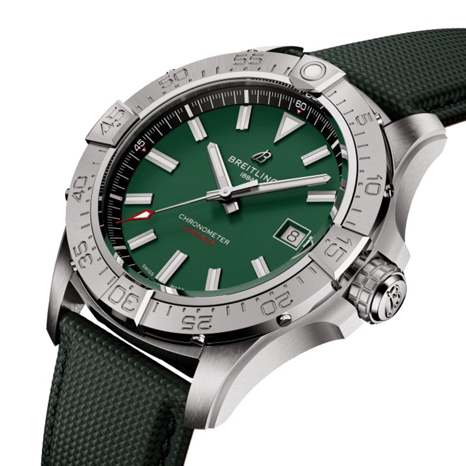 Replica Breitling Avenger Automatic 42mm Mens details Green Leather A17328101L1X1