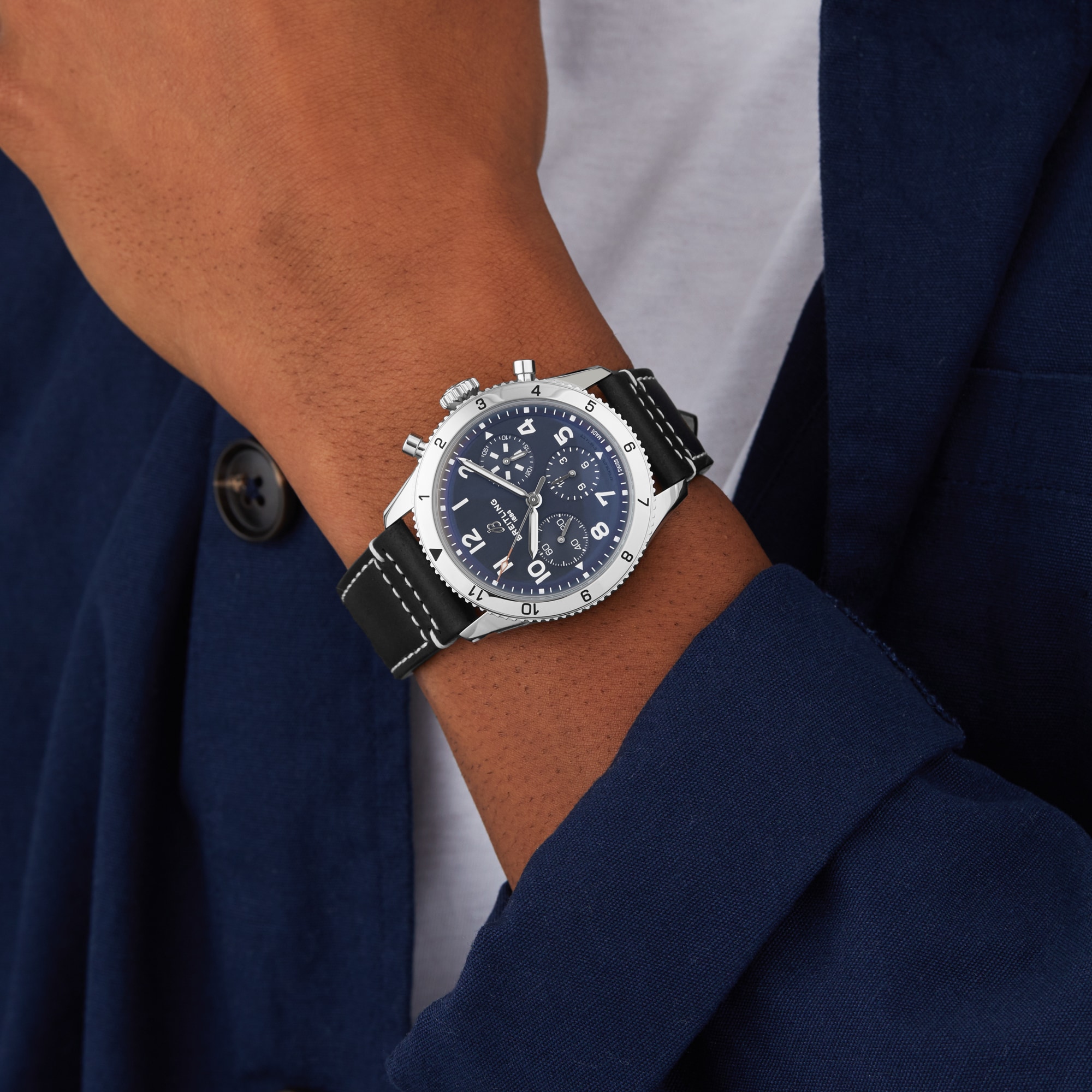 Replica Breitling Classic AVI Chronograph 42 Tribute to Vought F4U Corsair Leather Strap details A233801A1C1X1 2 Replica Breitling Classic AVI Chronograph 42 Tribute to Vought F4U Corsair Leather Strap details A233801A1C1X1