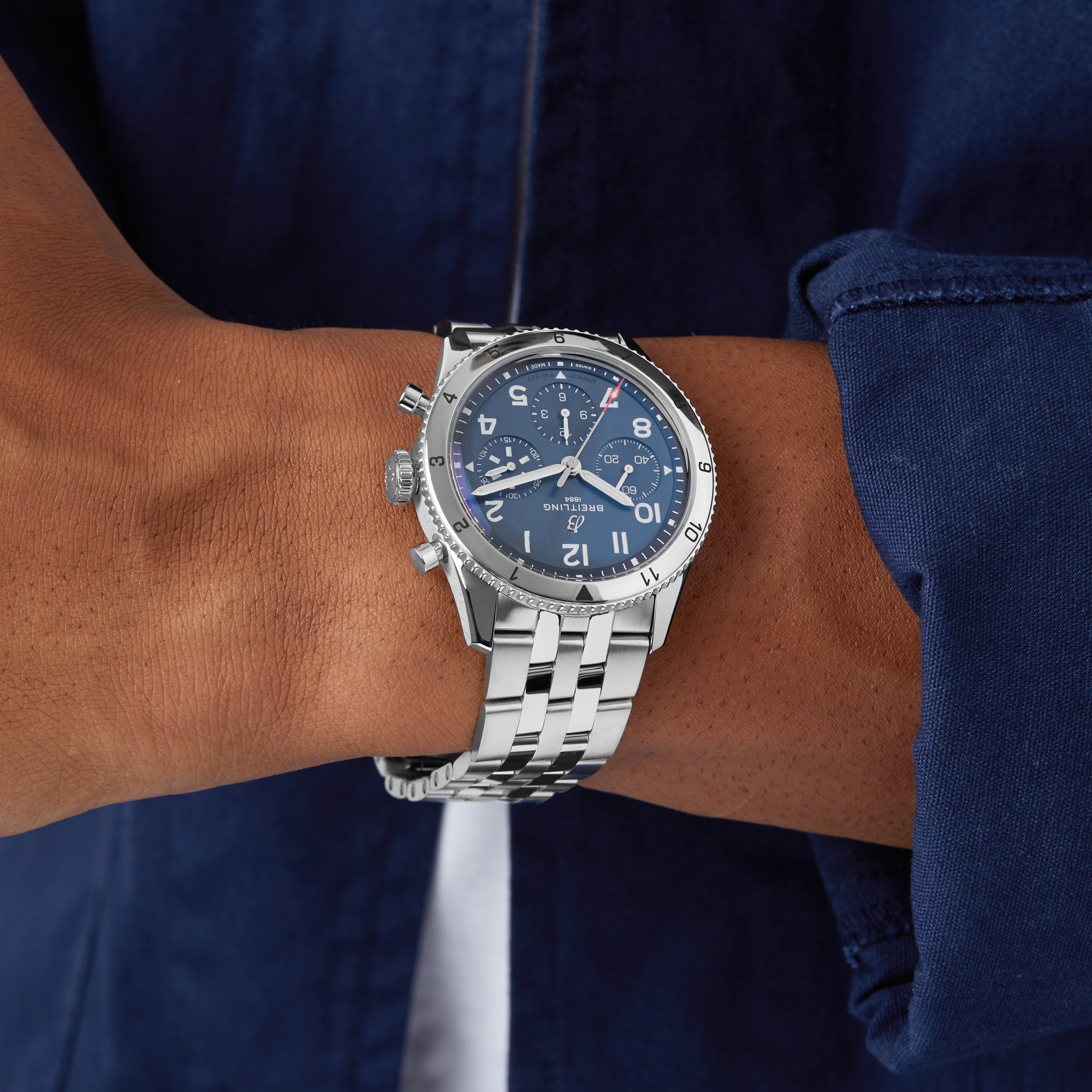 Replica Breitling Classic AVI Chronograph 42 Tribute to Vought F4U Corsair Stainless Steel details A233801A1C1A1