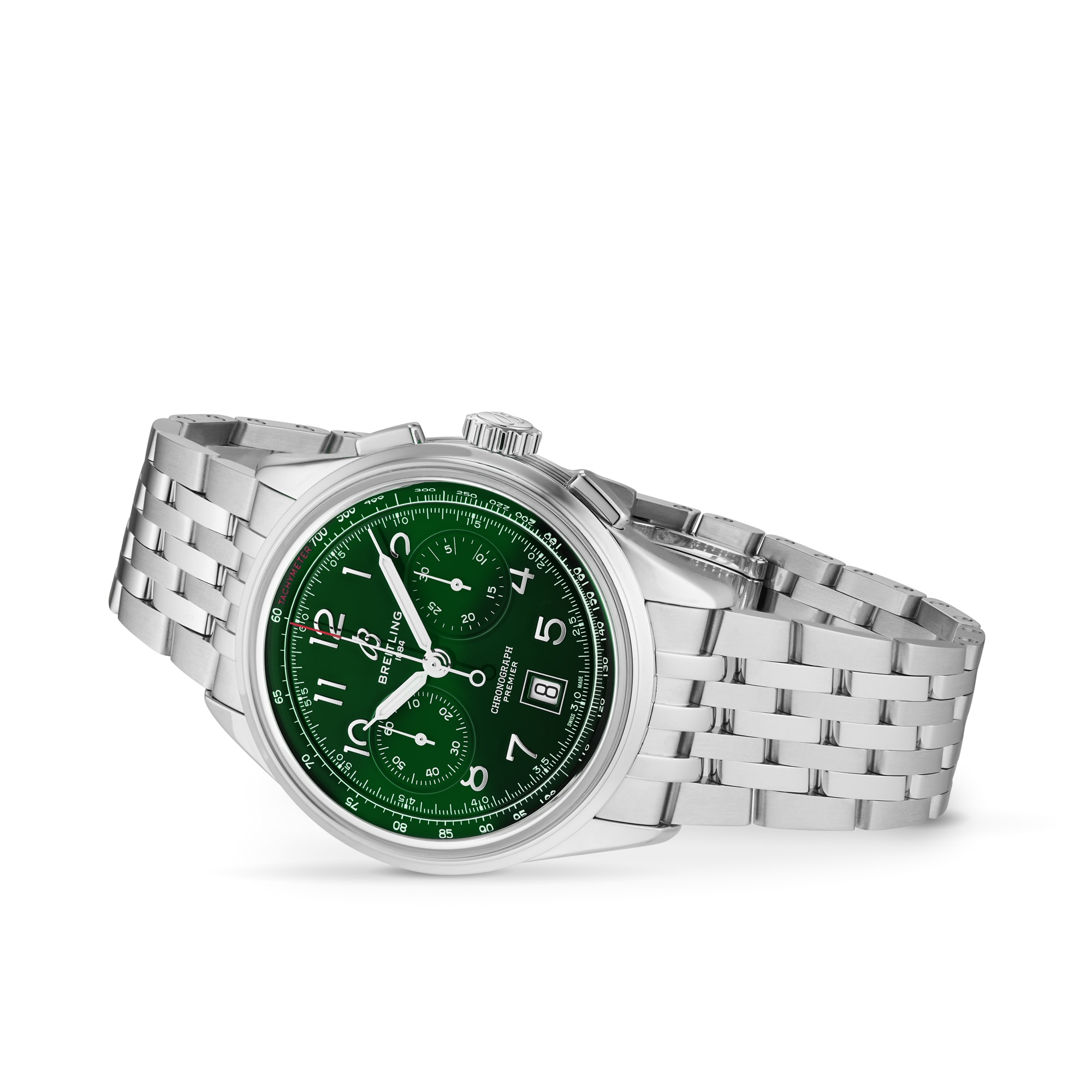 Replica Breitling Premier B01 Chronograph 42mm Mens details Green Stainless Steel AB0145371L1A1 2 Replica Breitling Premier B01 Chronograph 42mm Mens details Green Stainless Steel AB0145371L1A1