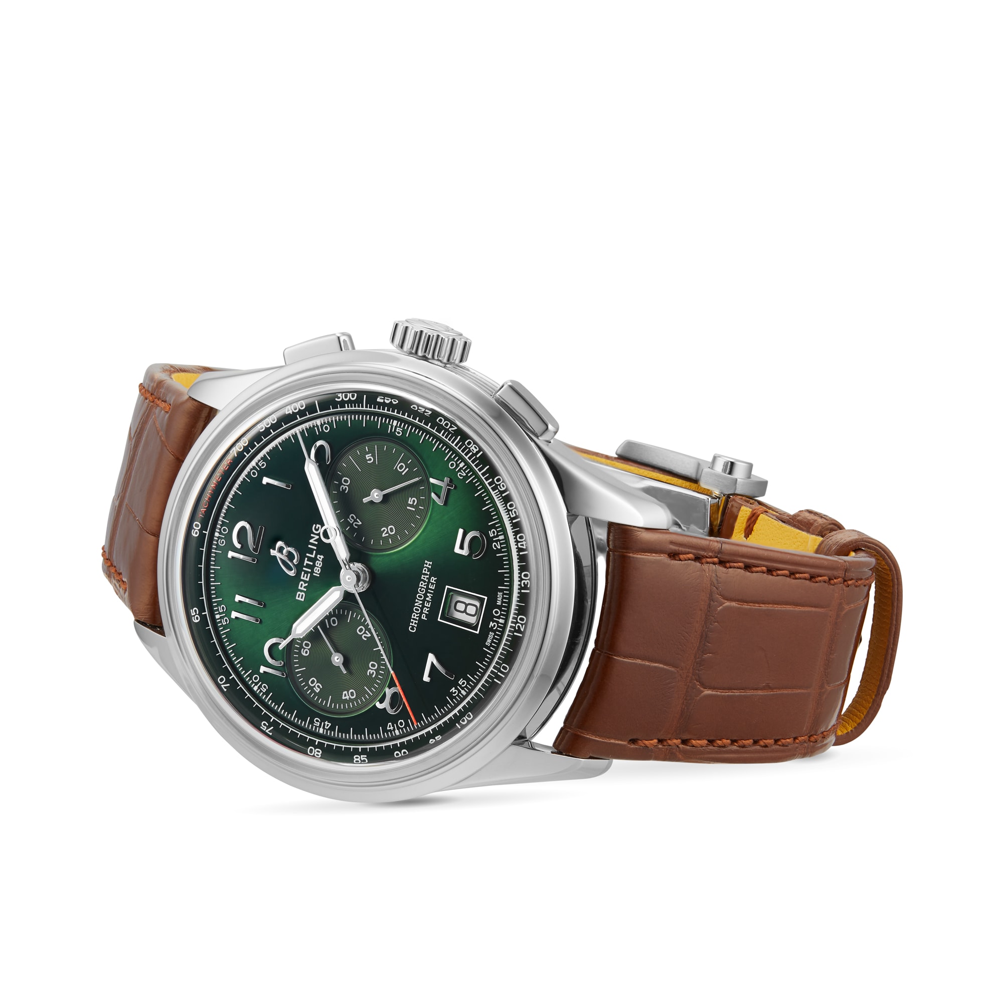 Replica Breitling Premier B01 Chronograph 42mm Mens details Green AB0145371L1P1