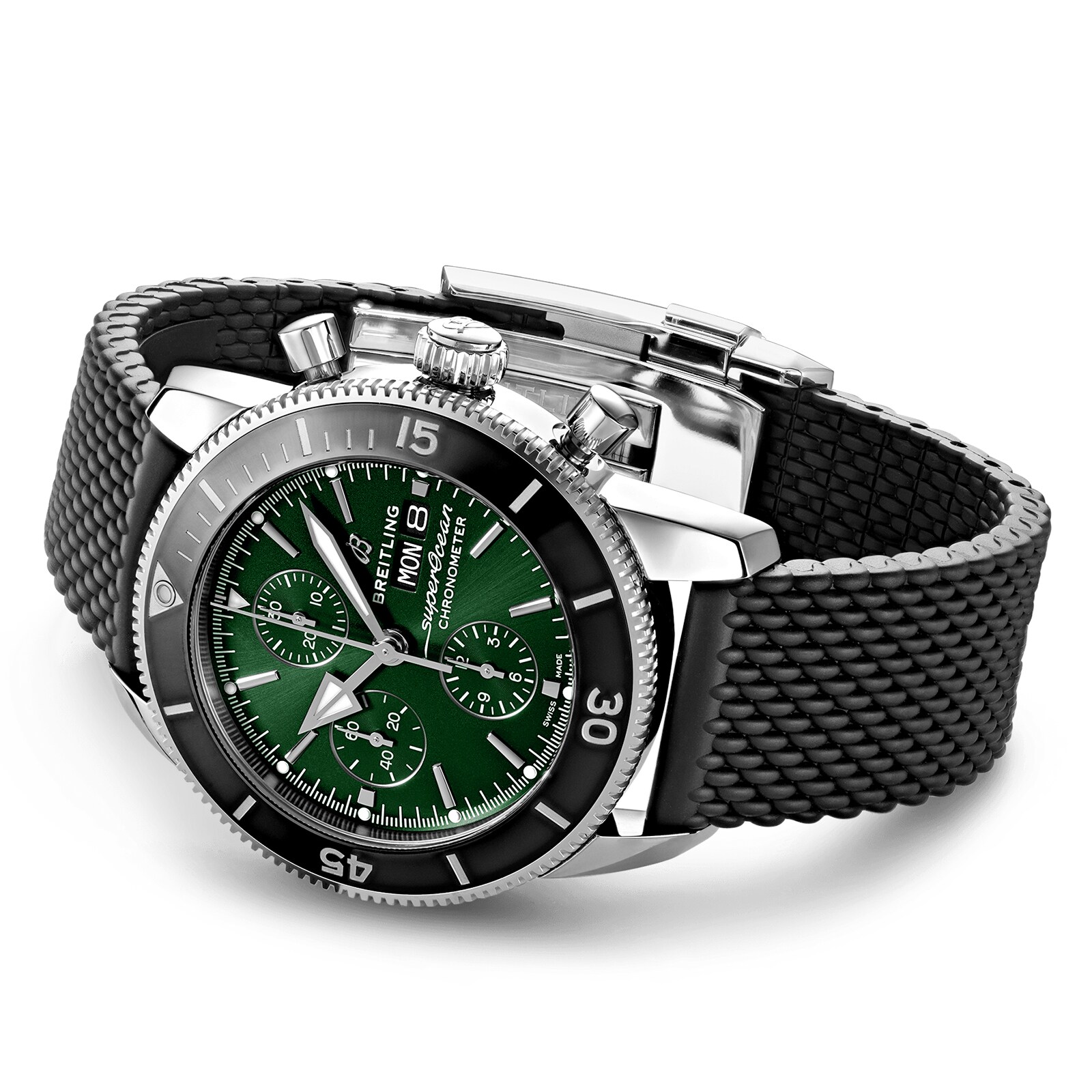 Replica Breitling Superocean Heritage Chronograph 44 Stainless Steel Rubber Strap details A13313121L1S1 2 Replica Breitling Superocean Heritage Chronograph 44 Stainless Steel Rubber Strap details A13313121L1S1