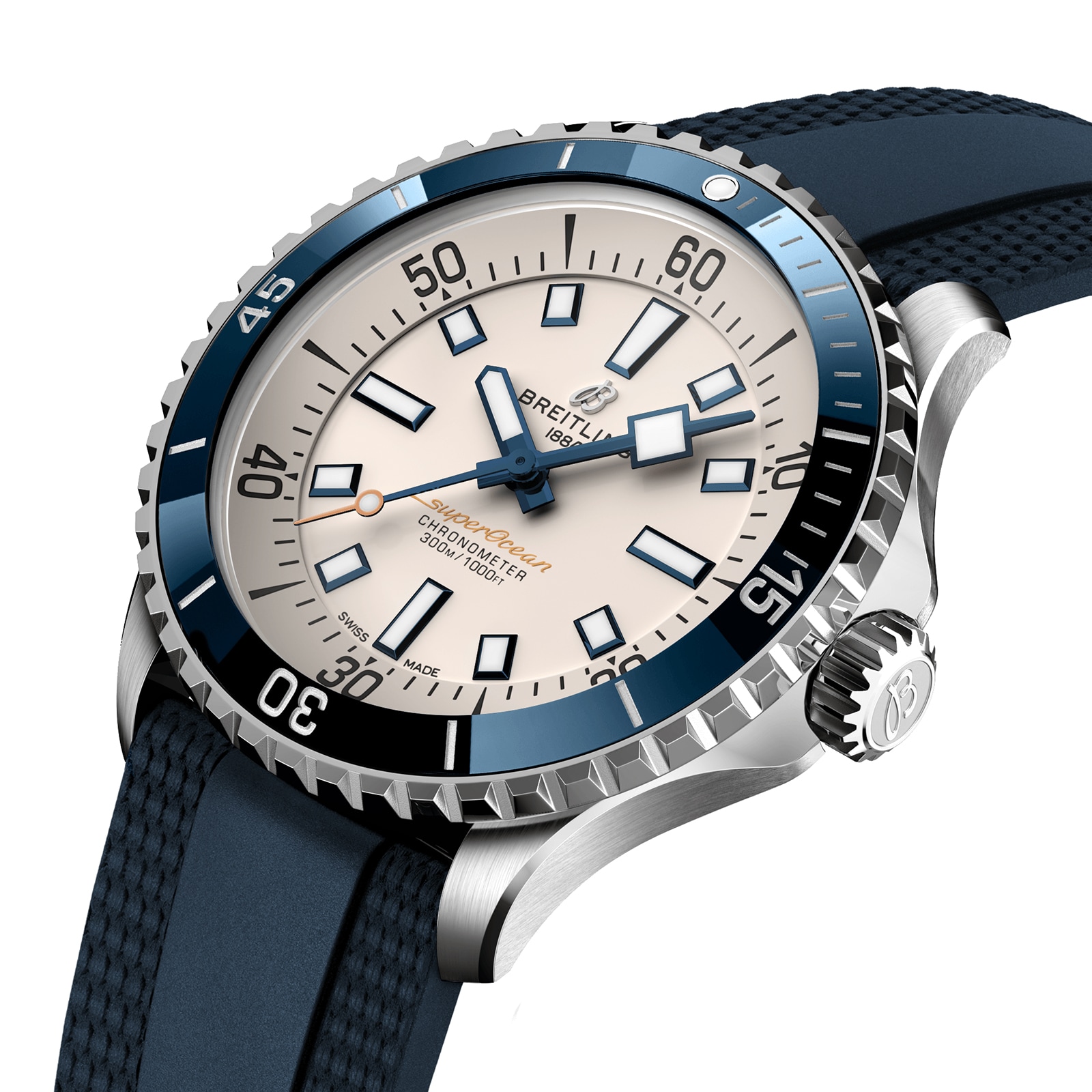 Replica Breitling Superocean Automatic 42 Stainless Steel Rubber Strap details A17375E71G1S1