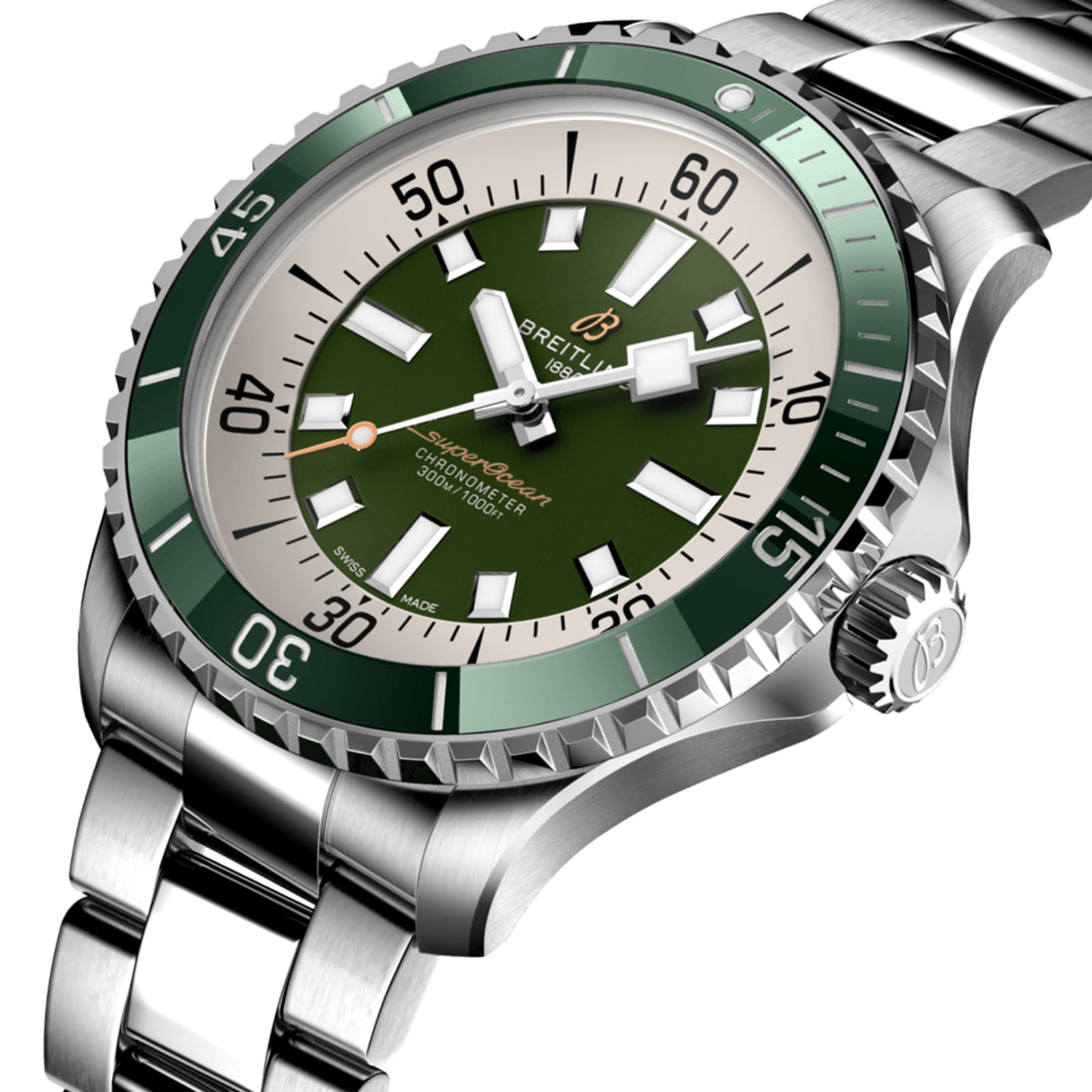 Replica Breitling Superocean Automatic 44 Stainless Steel - Green details A17376A31L1A1