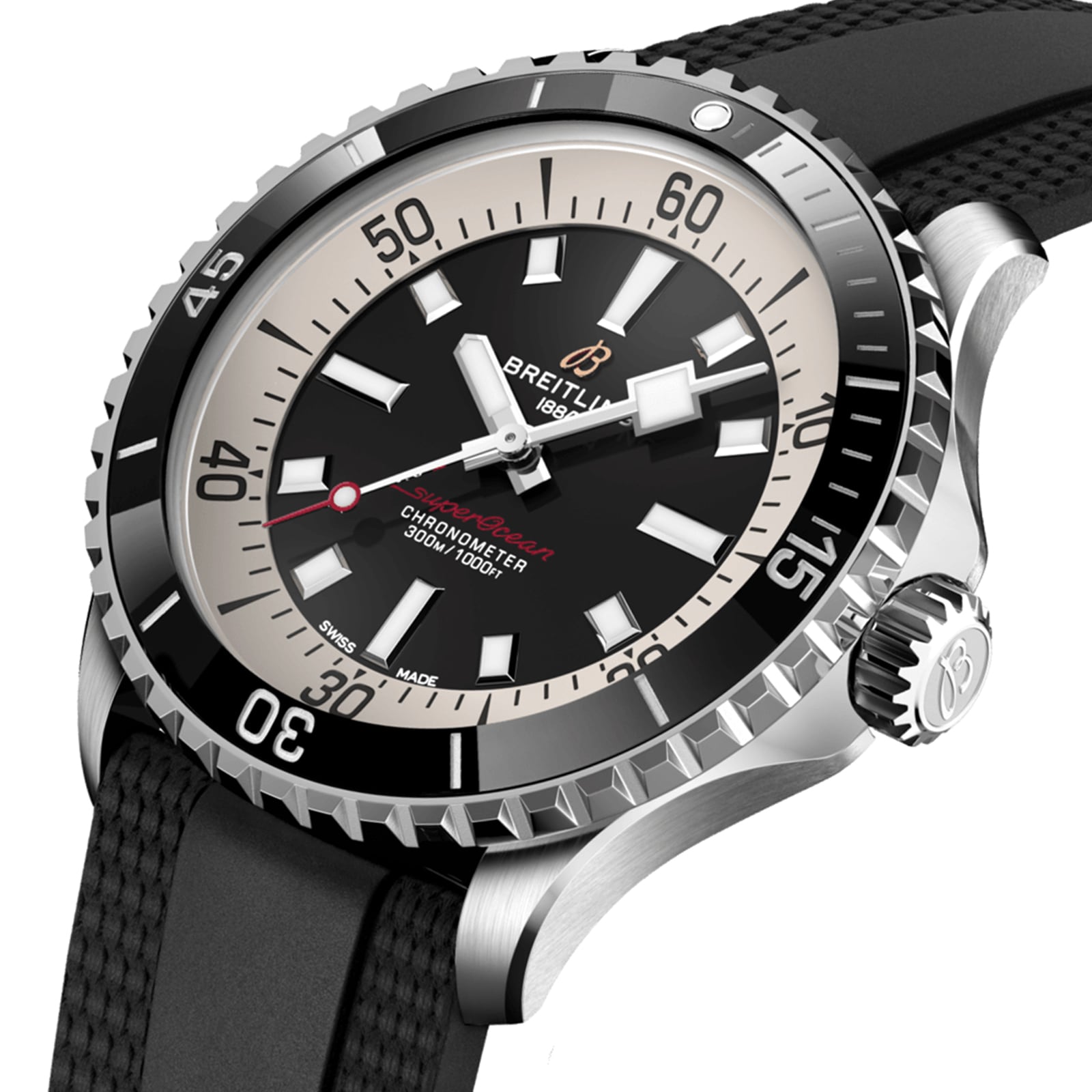 Replica Breitling Superocean Automatic 44 Stainless Steel Rubber Strap details A17376211B1S1 2 Replica Breitling Superocean Automatic 44 Stainless Steel Rubber Strap details A17376211B1S1