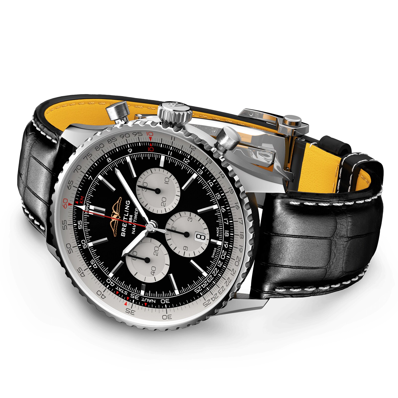 Replica Breitling Navitimer B01 Chronograph 46 Stainless Steel Leather Strap details AB0137211B1P1 2 Replica Breitling Navitimer B01 Chronograph 46 Stainless Steel Leather Strap details AB0137211B1P1