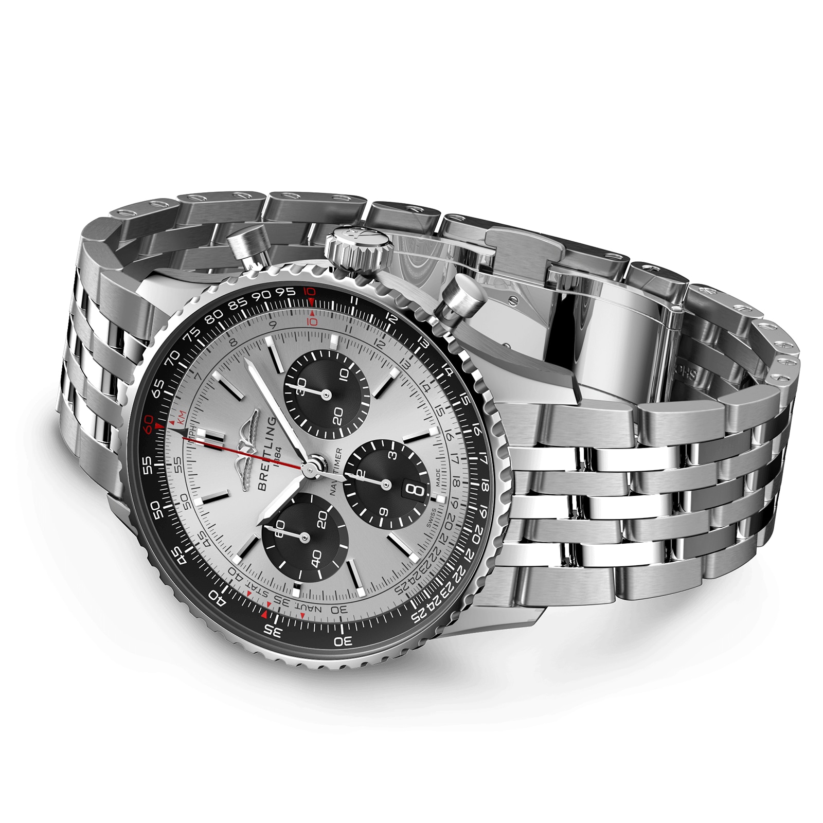 Replica Breitling Navitimer B01 Chronograph 43 Silver details AB0138241G1A1