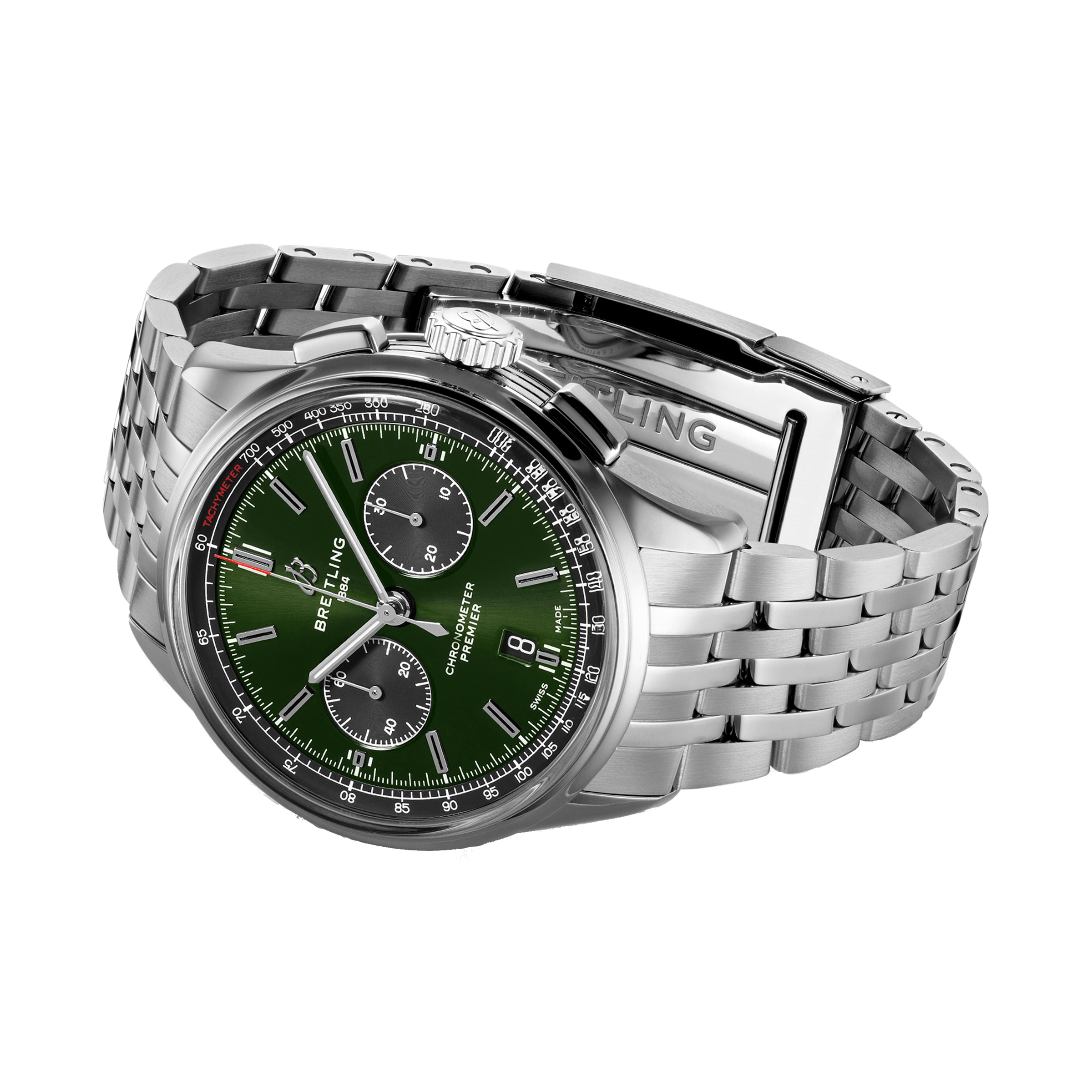 Replica Breitling Premier B01 Chronograph 42 Stainless Steel details AB0118221L1A1