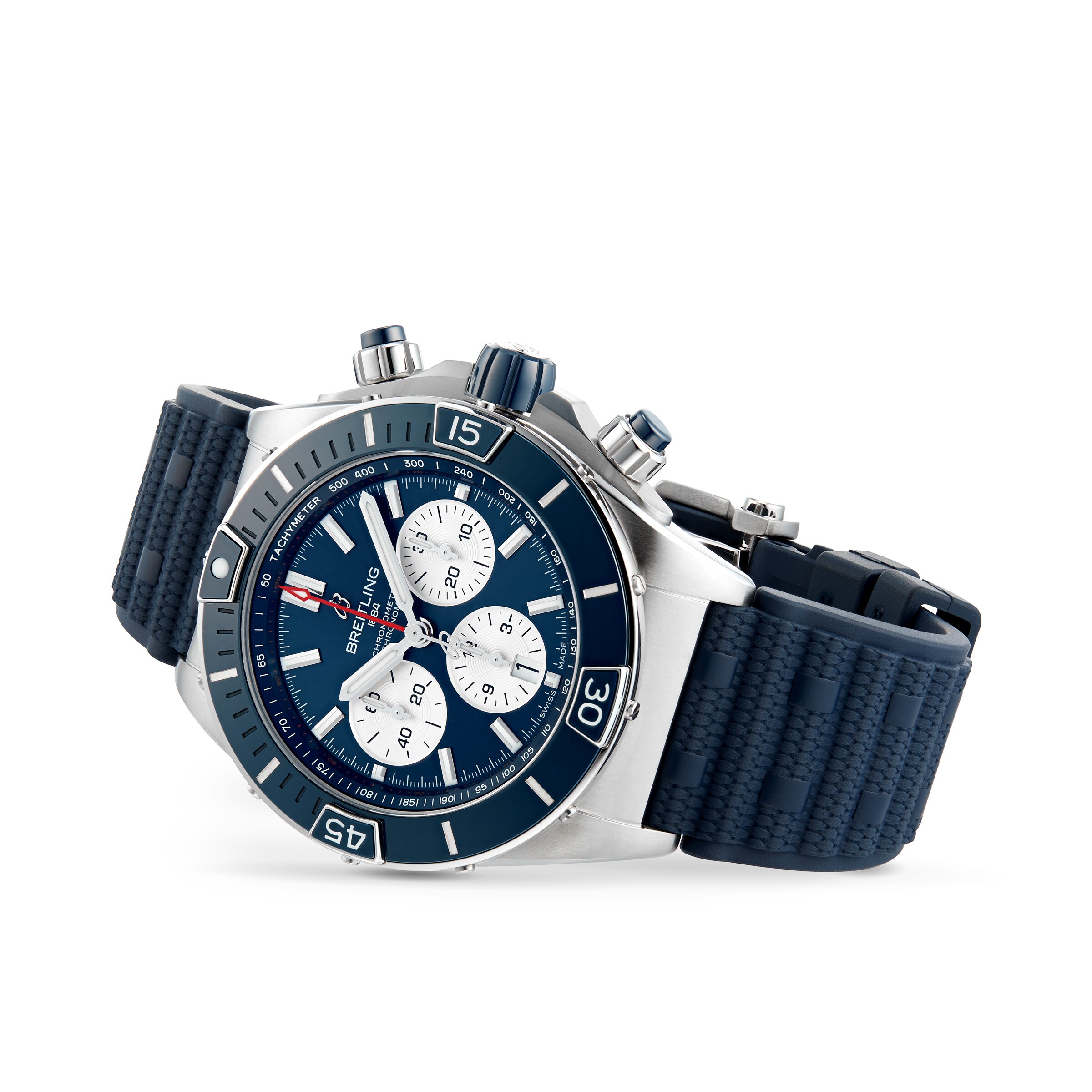 Replica Breitling Super Chronomat B01 44 Rubber Strap details AB0136161C1S1