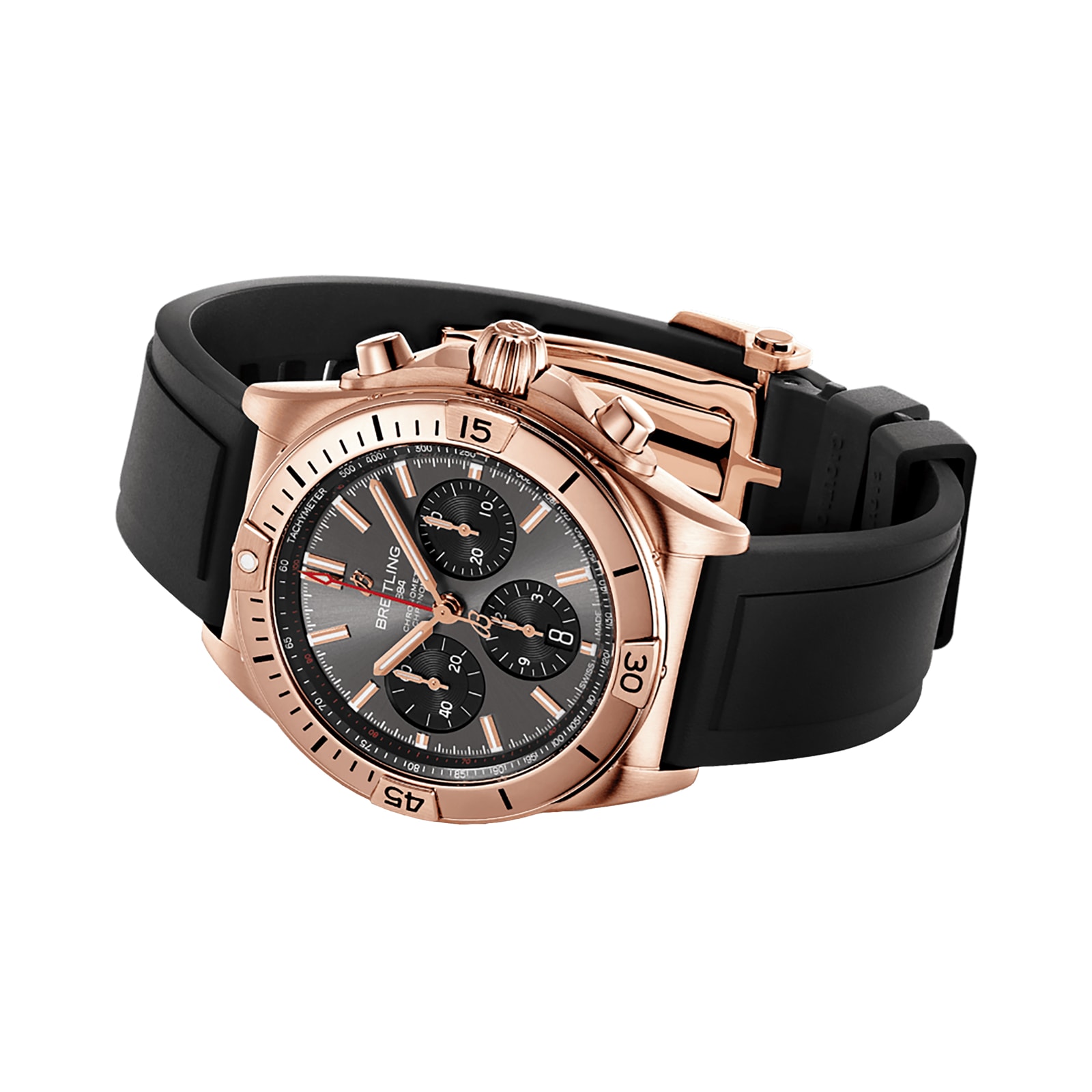 Replica Breitling Chronomat B01 42 18k Red Gold details RB0134101B1S1