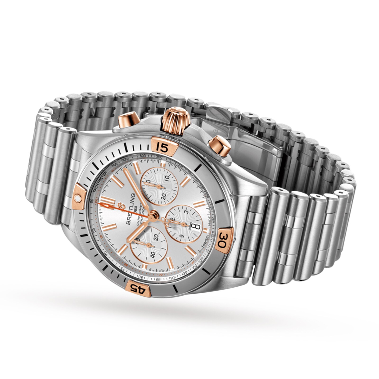 Replica Breitling Chronomat B01 42 Stainless Steel 18k Red Gold details IB0134101G1A1 2 Replica Breitling Chronomat B01 42 Stainless Steel 18k Red Gold details IB0134101G1A1