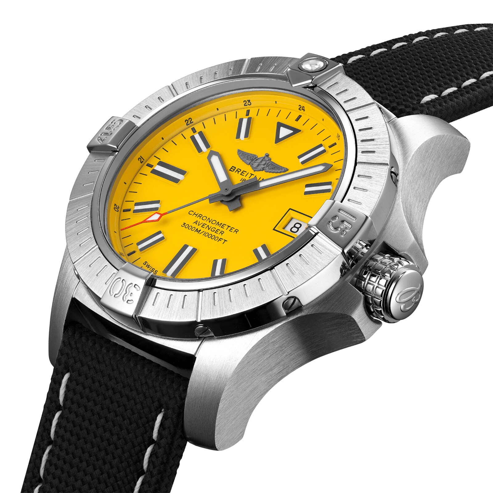 Replica Breitling Avenger Automatic 45 Seawolf Stainless Steel Leather Strap details A17319101I1X2 2 Replica Breitling Avenger Automatic 45 Seawolf Stainless Steel Leather Strap details A17319101I1X2