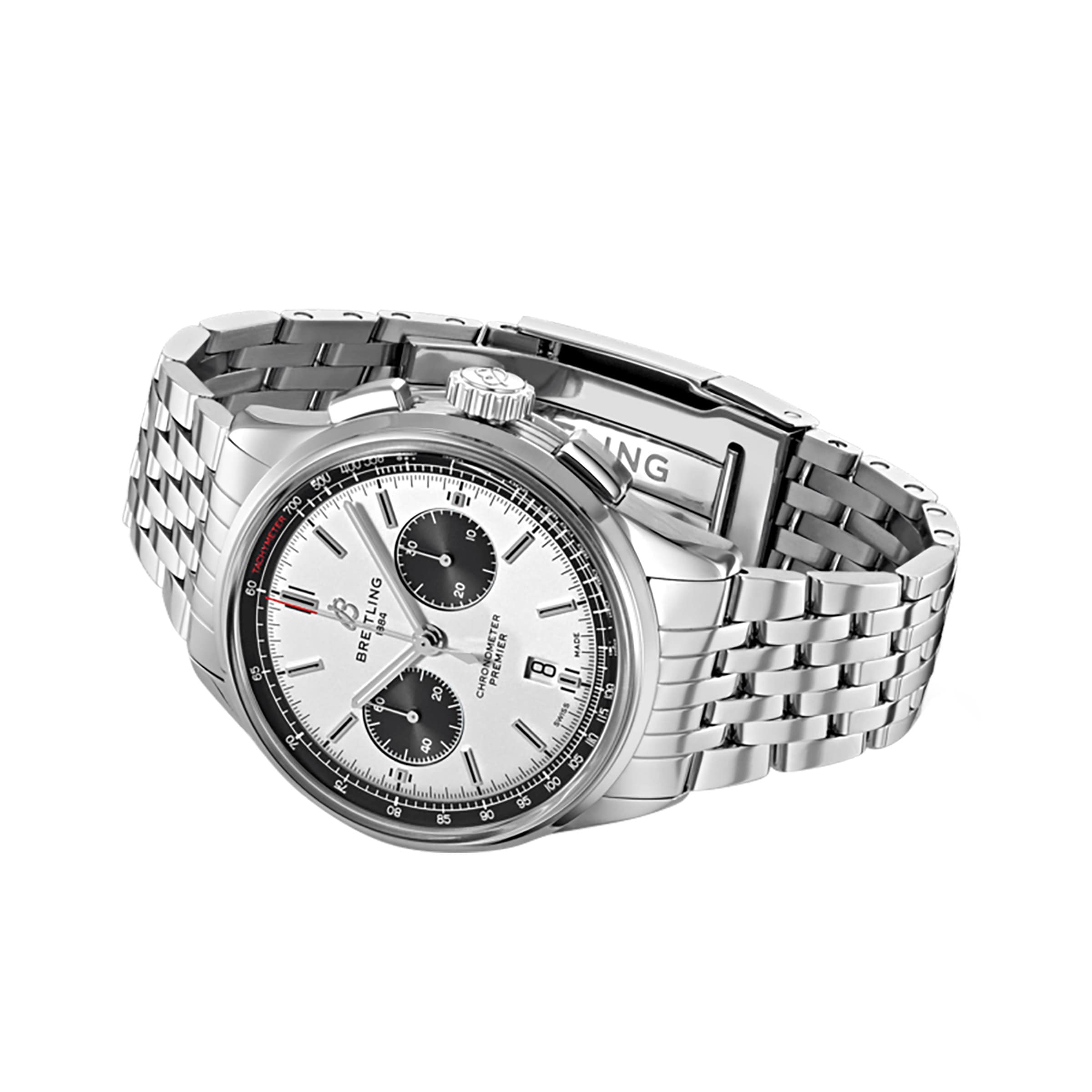 Replica Breitling Premier B01 Chronograph 42 Stainless Steel details AB0118221G1A1
