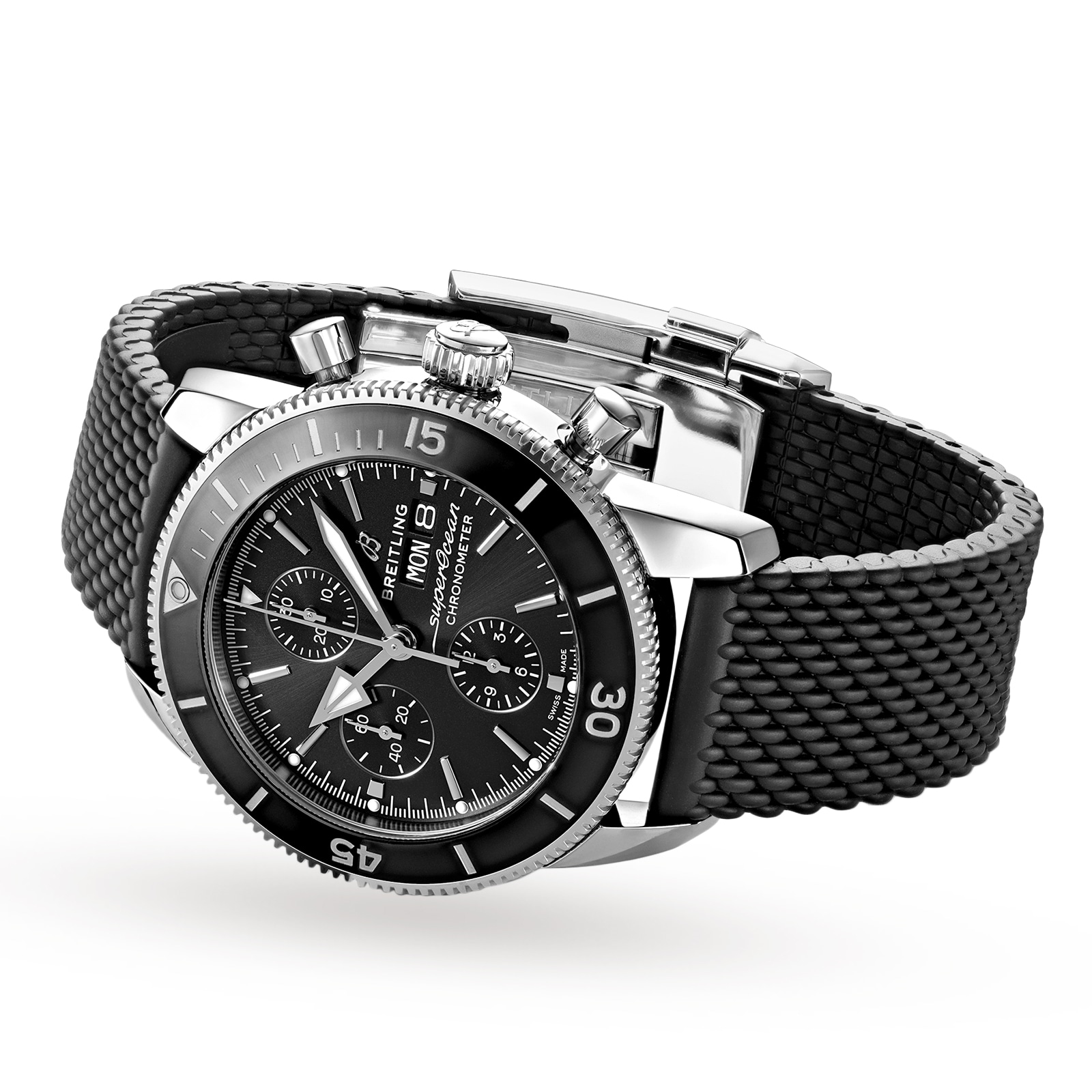 Replica Breitling Superocean Heritage Chronograph 44 Stainless Steel Rubber Strap details A13313121B1S1 2 Replica Breitling Superocean Heritage Chronograph 44 Stainless Steel Rubber Strap details A13313121B1S1