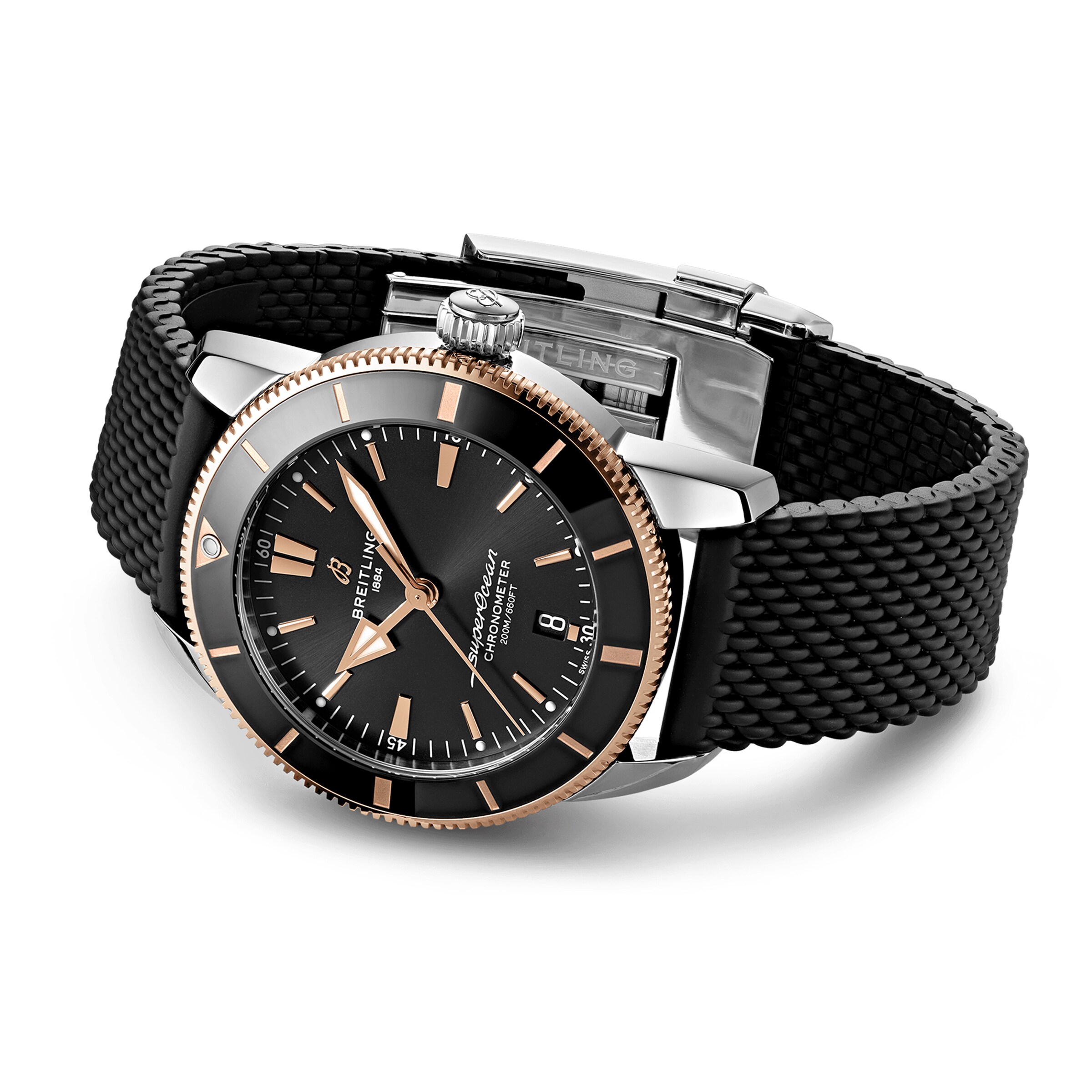 Replica Breitling Superocean Heritage B20 Automatic 44 Stainless Steel  18k Red Gold details UB2030121B1S1