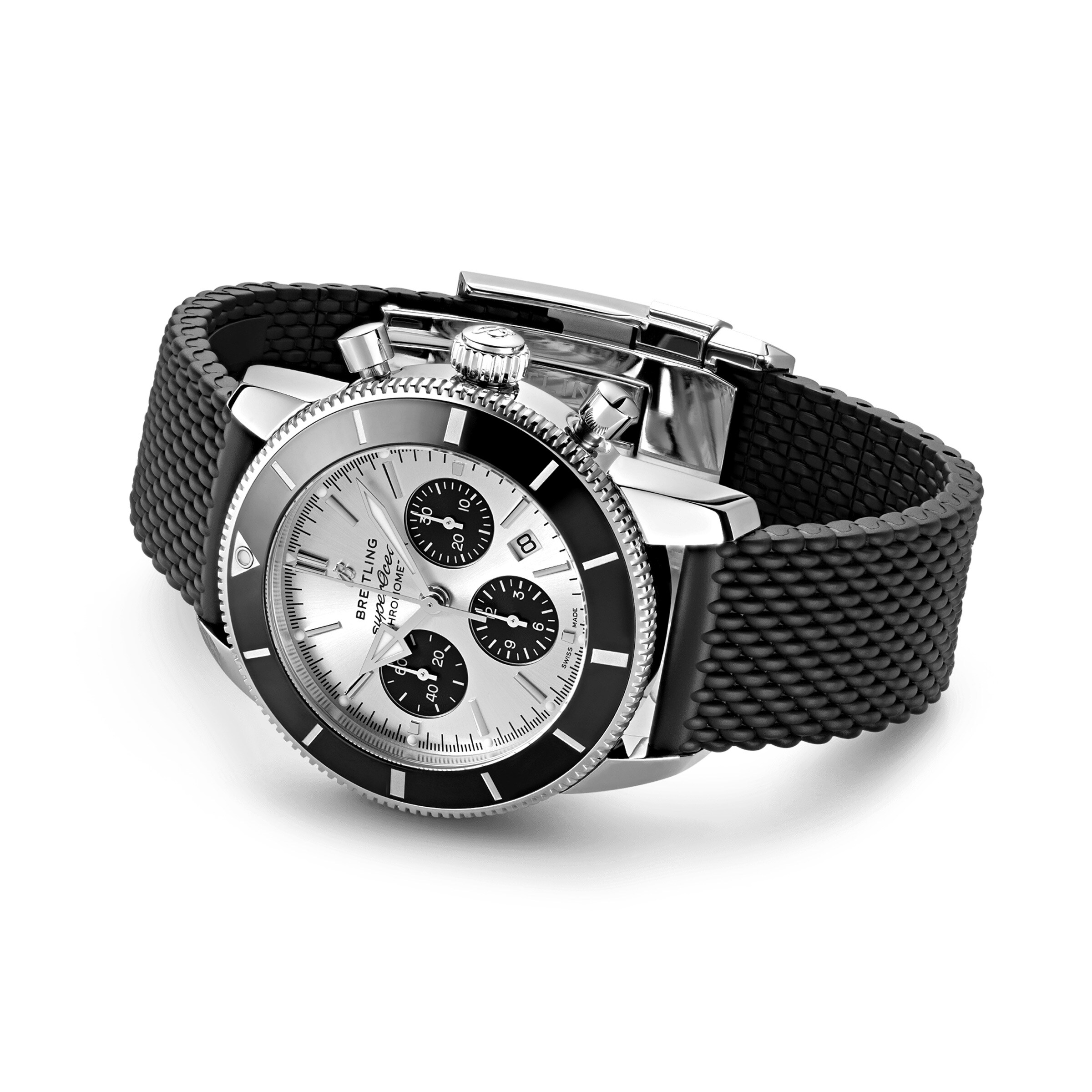 Replica Breitling Superocean Heritage B01 Chronograph 44 Stainless Steel details AB0162121G1S1