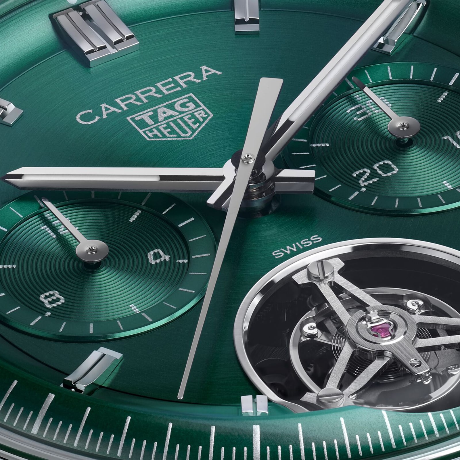 Replica TAG Heuer Carrera Chronograph Tourbillon 42mm Mens details Green CBS5011.FC6566 2 Replica TAG Heuer Carrera Chronograph Tourbillon 42mm Mens details Green CBS5011.FC6566