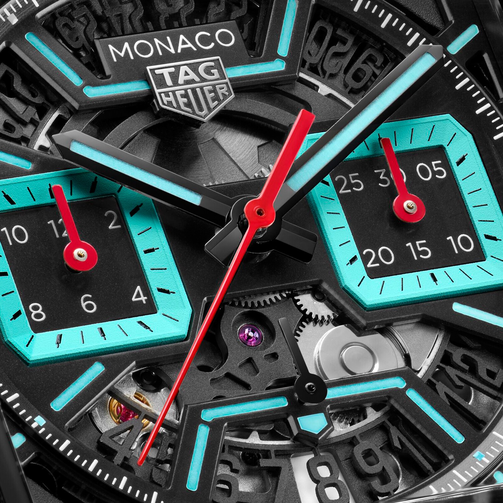 Replica TAG Heuer Monaco Chronograph 39mm Mens details Titanium Turqouise CBL2184.FT6236 2 Replica TAG Heuer Monaco Chronograph 39mm Mens details Titanium Turqouise CBL2184.FT6236