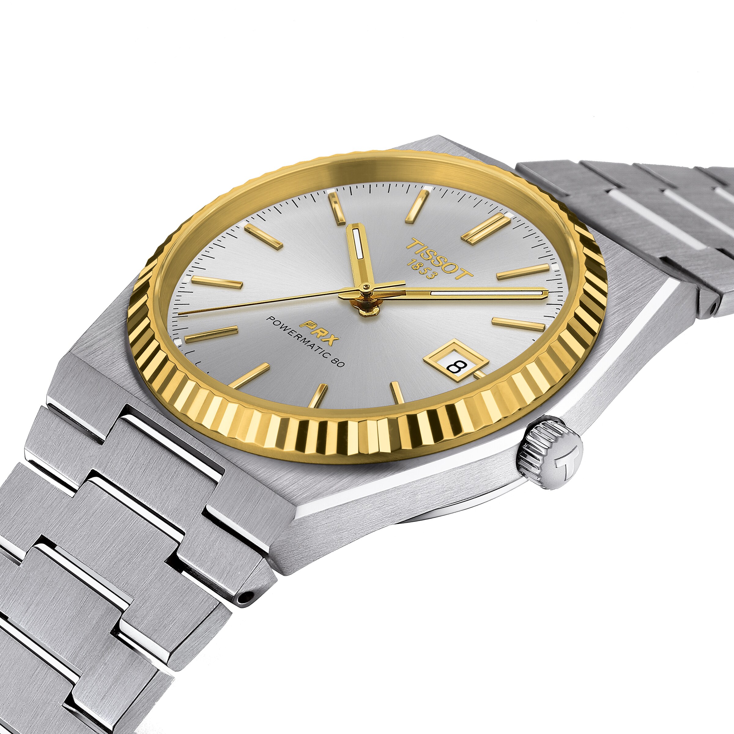 Replica Tissot PRX Powermatic 80 Steel and 18K Gold Bezel 40mm T9314074103101