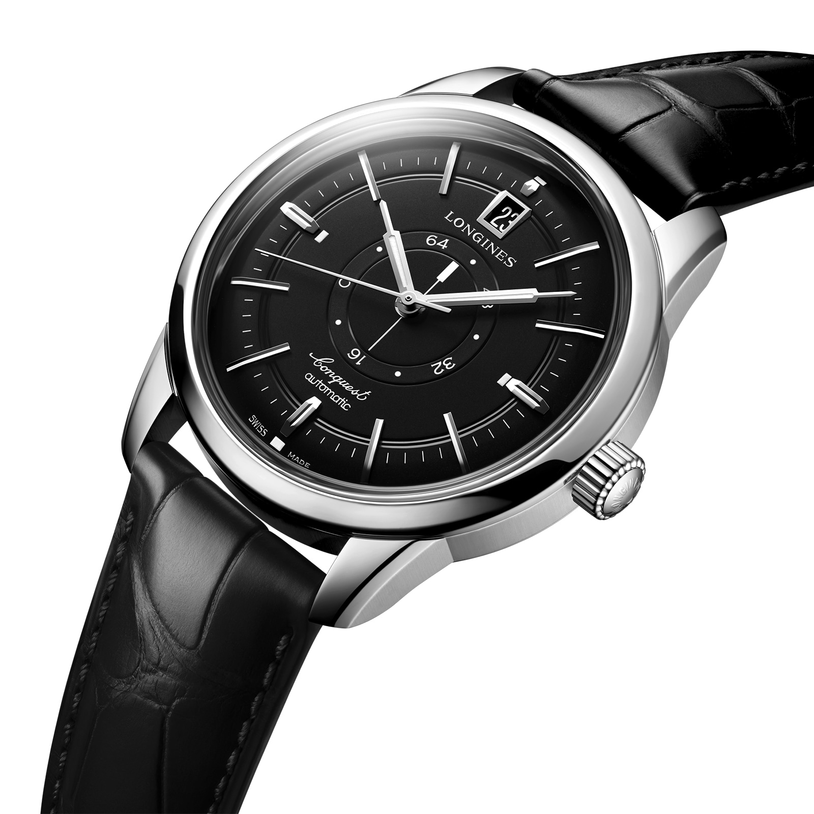 Replica Longines Conquest Heritage Central Power Reserve 38mm Mens details Black L16484522
