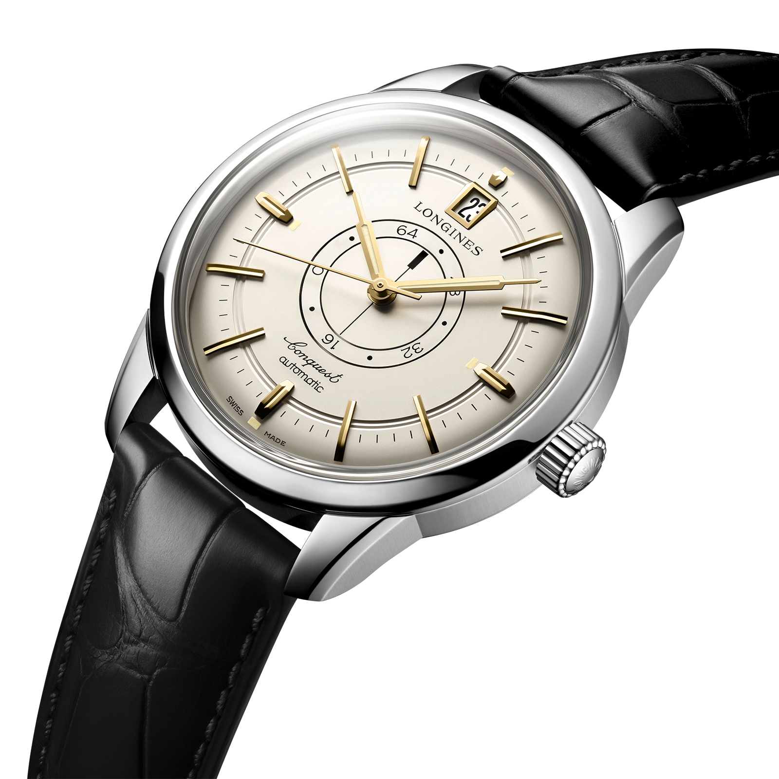 Replica Longines Conquest Heritage Central Power Reserve 38mm Mens details Cream L16484782