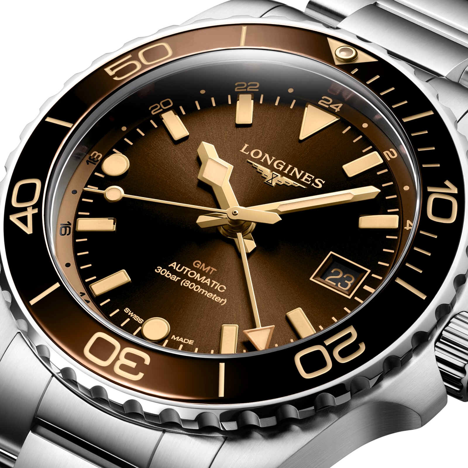 Replica Longines Hydroconquest 41mm Mens details Brown Stainless Steel L37904666 2 Replica Longines Hydroconquest 41mm Mens details Brown Stainless Steel L37904666