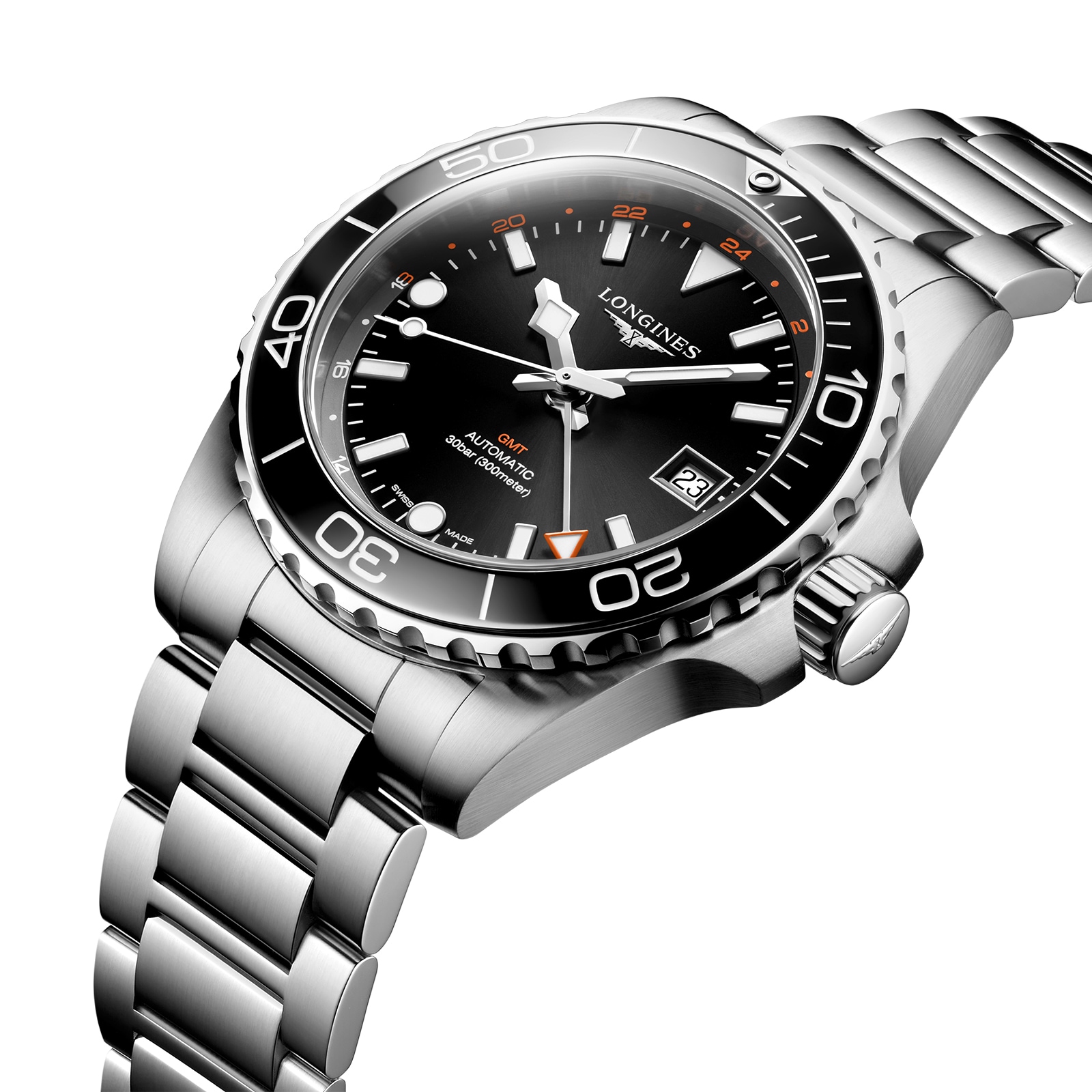 Replica Longines Hydroconquest GMT 41mm Mens details Black Stainless Steel L37904566 2 Replica Longines Hydroconquest GMT 41mm Mens details Black Stainless Steel L37904566