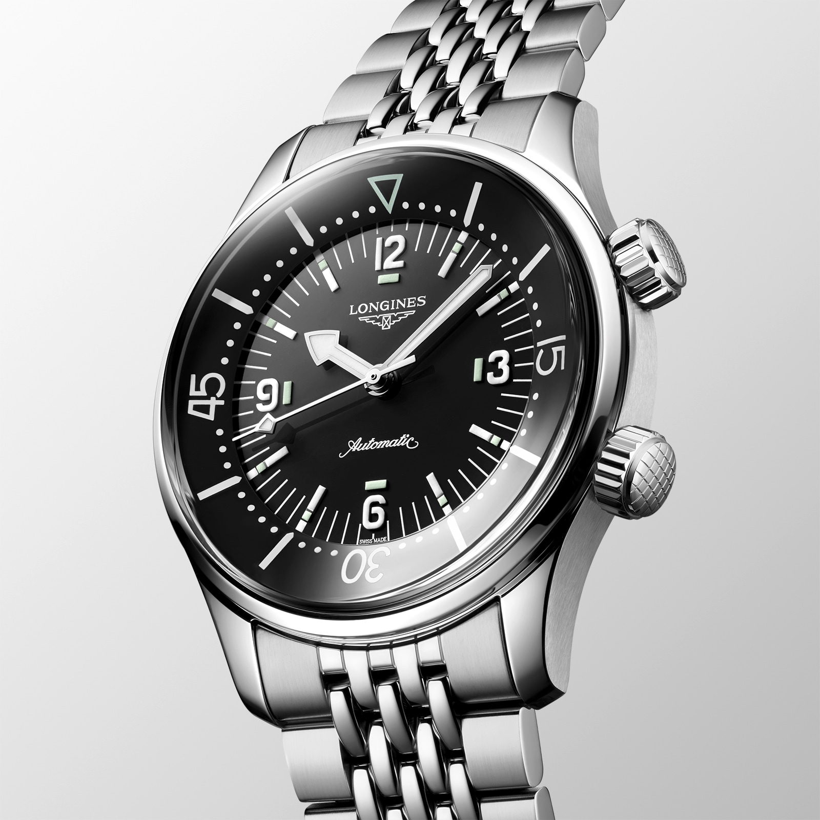 Replica Longines Legend Diver 39mm Mens details Black Stainless Steel L37644506