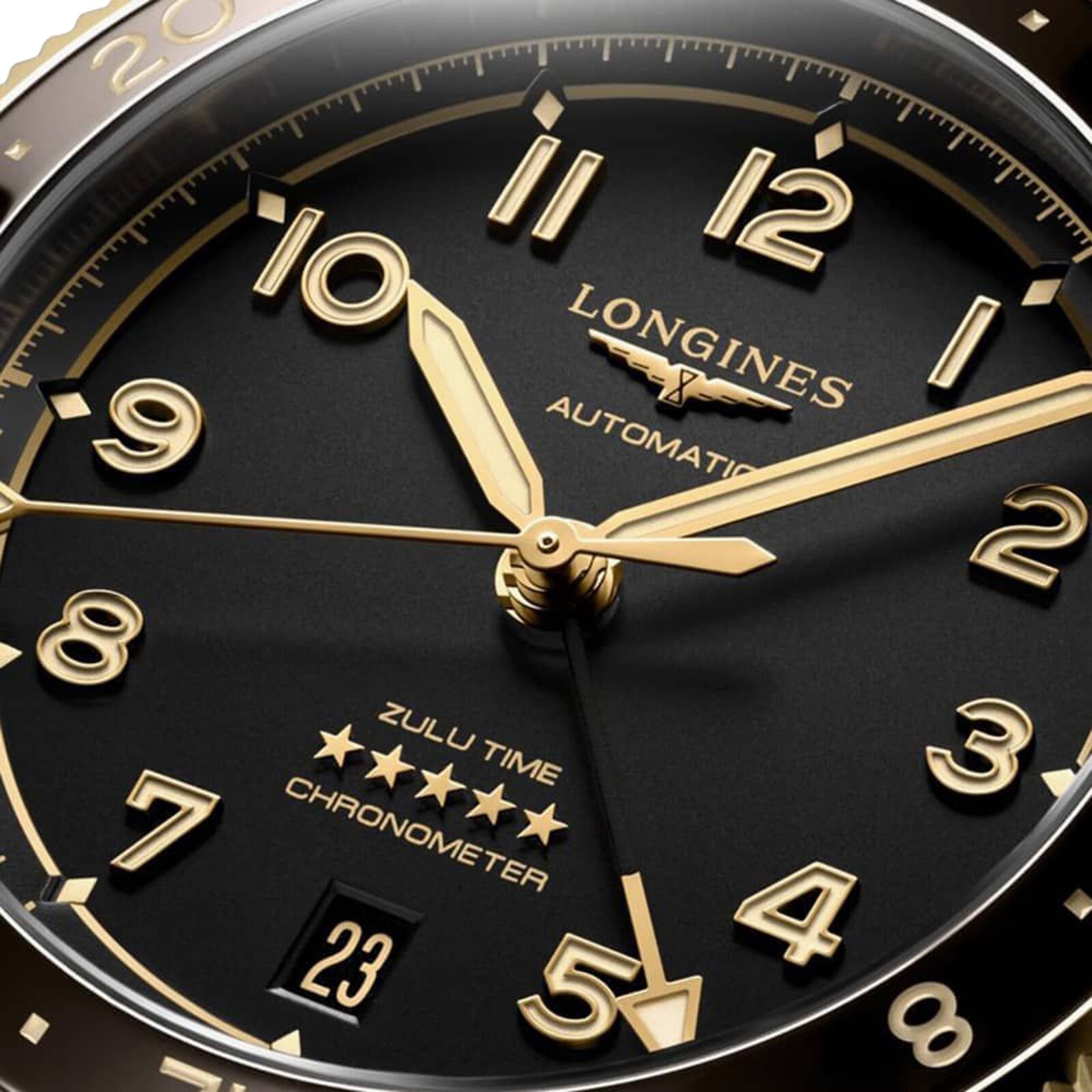 Replica Longines Spirit Zulu Time 39mm Mens details Black L38025532