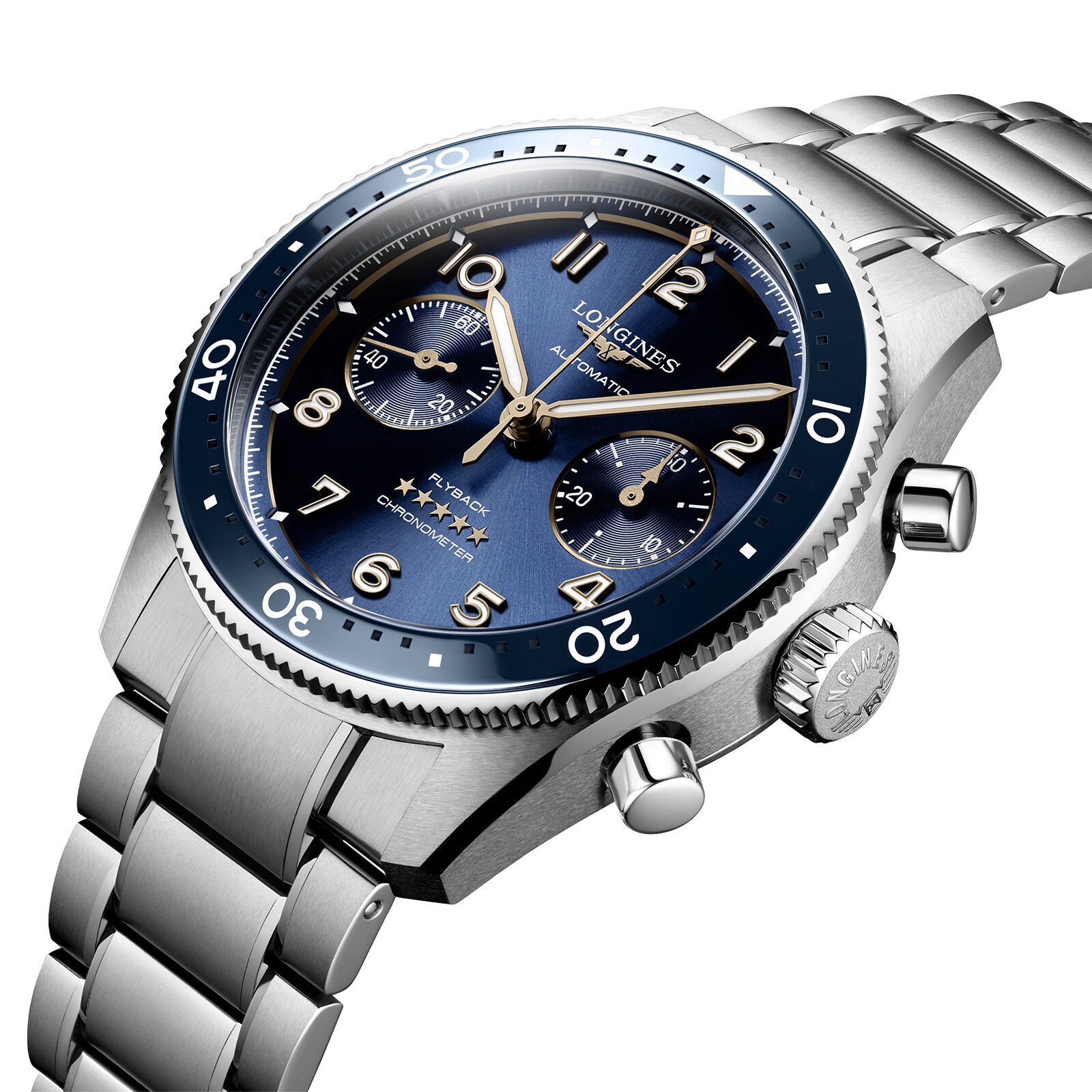 Replica Longines Spirit Flyback 42mm Stainless Steel Blue Sunray Dial L38214936