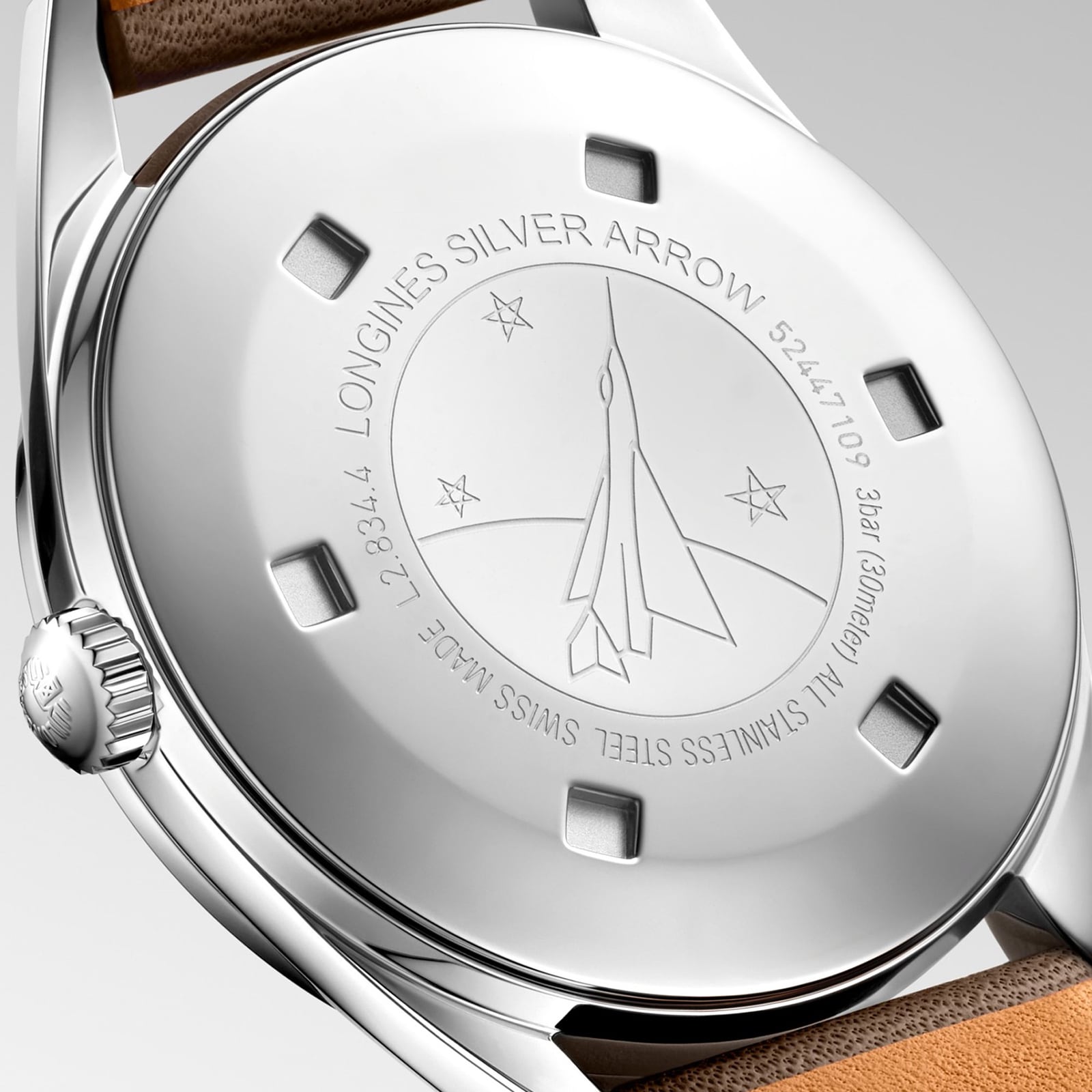Replica Longines Silver Arrow 38.5mm Mens details L28344722 2 Replica Longines Silver Arrow 38.5mm Mens details L28344722