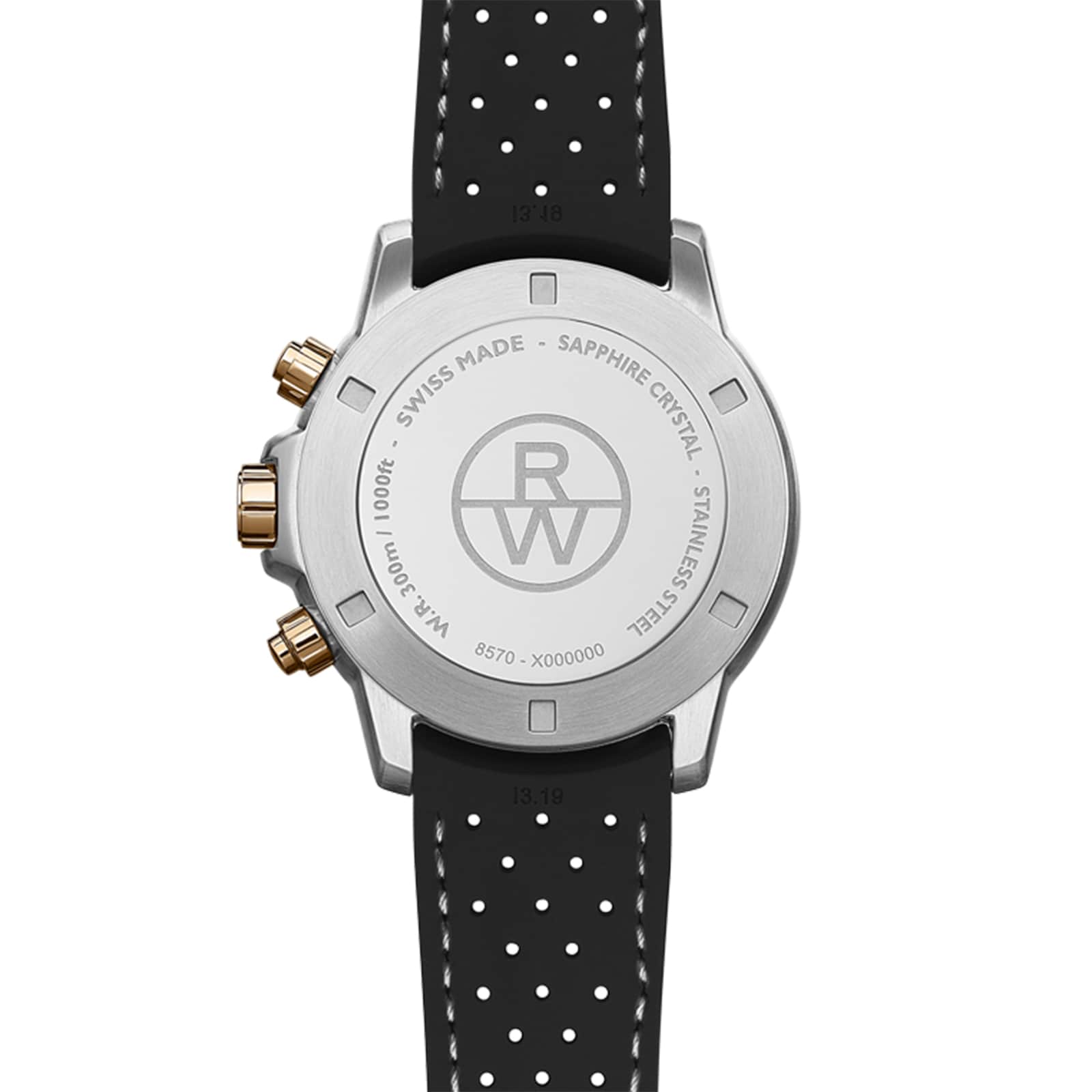 Replica Raymond Weil Tango Mens Black Rubber Strap Chronograph details 43mm 8570-RS1-20001