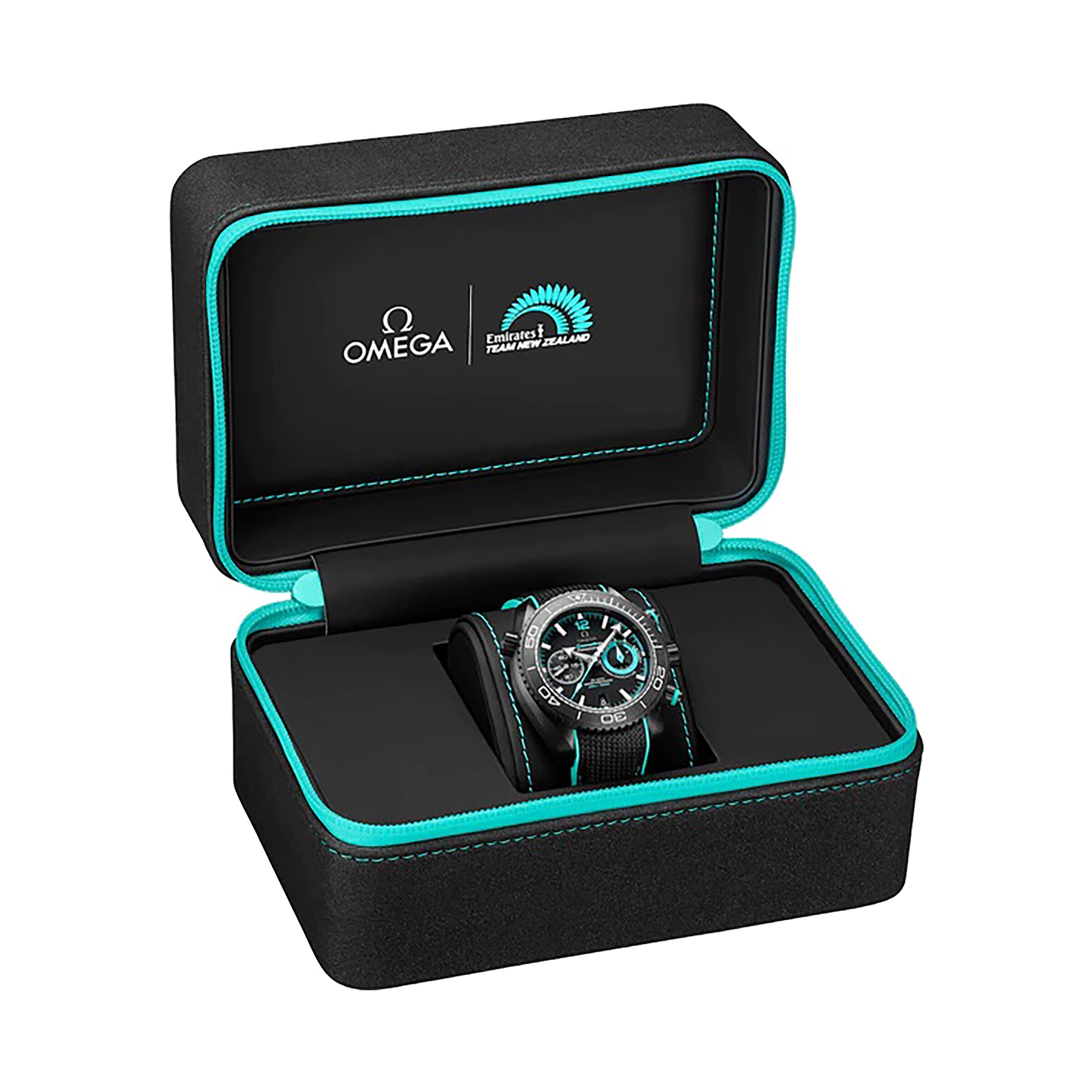 Replica Omega Seamaster Planet Ocean 600m Co-Axial Master Chronometer Chronograph 45.5mm ETNZ Deep Black Mens details O21592465101003