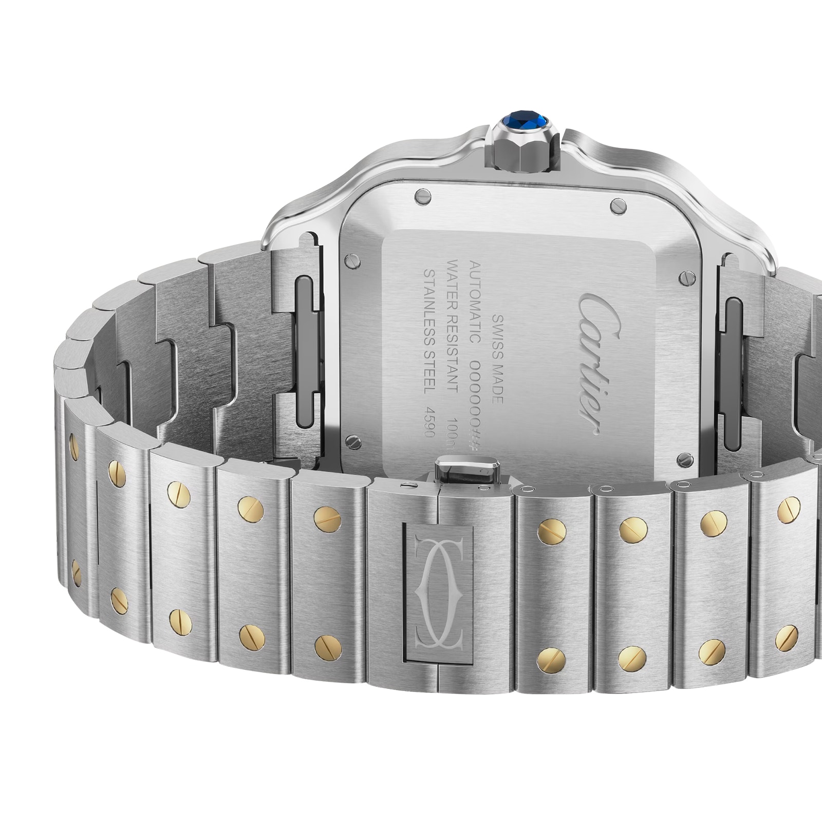 Replica Cartier Santos De Cartier details Large Model Automatic Winding Steel Case Yellow Gold Interchangeable Leather Strap W2SA0030 3 Replica Cartier Santos De Cartier details Large Model Automatic Winding Steel Case Yellow Gold Interchangeable Leather Strap W2SA0030