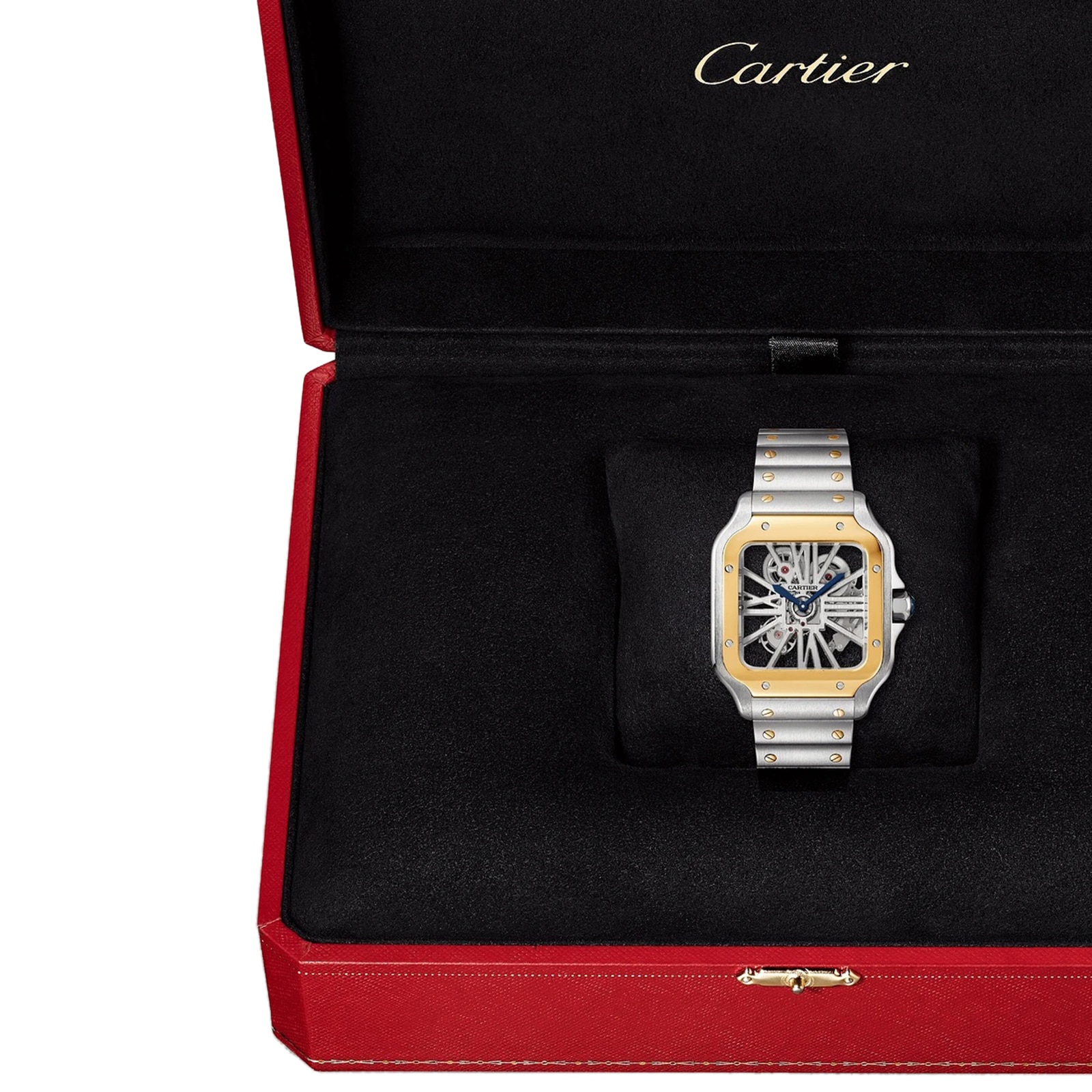 Replica Cartier Santos De Cartier details Large Model Manual Winding Steel Case Yellow Gold WHSA0019