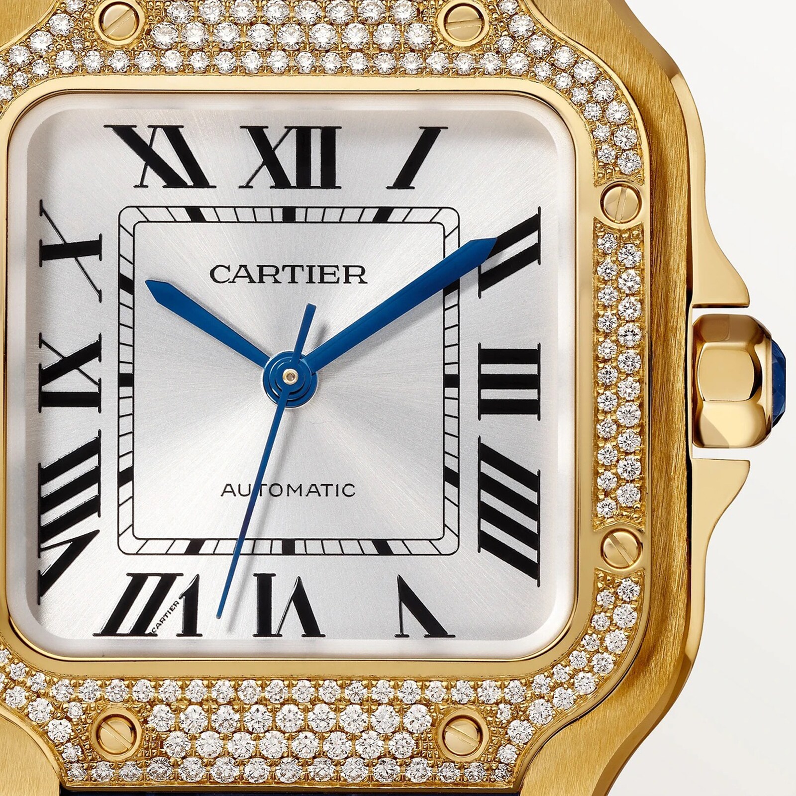 Replica Cartier Santos De Cartier details Santos details Medium Model Mechanical Movement With Automatic Winding Leather Yellow Gold WJSA0013 3 Replica Cartier Santos De Cartier details Santos details Medium Model Mechanical Movement With Automatic Winding Leather Yellow Gold WJSA0013