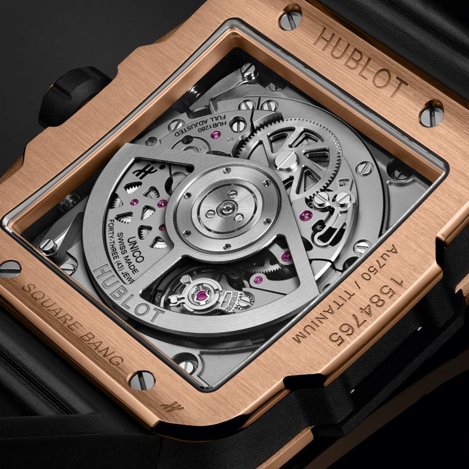 Replica Hublot Square Bang Unico King Gold Ceramic 42mm Mens details 821.OM.0180.RX 3 Replica Hublot Square Bang Unico King Gold Ceramic 42mm Mens details 821.OM.0180.RX
