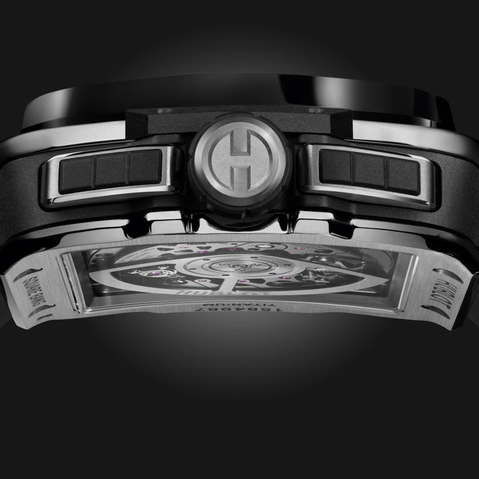 Replica Hublot Square Bang Unico Titanitum Ceramic 42mm Mens details 821.NM.0170.RX