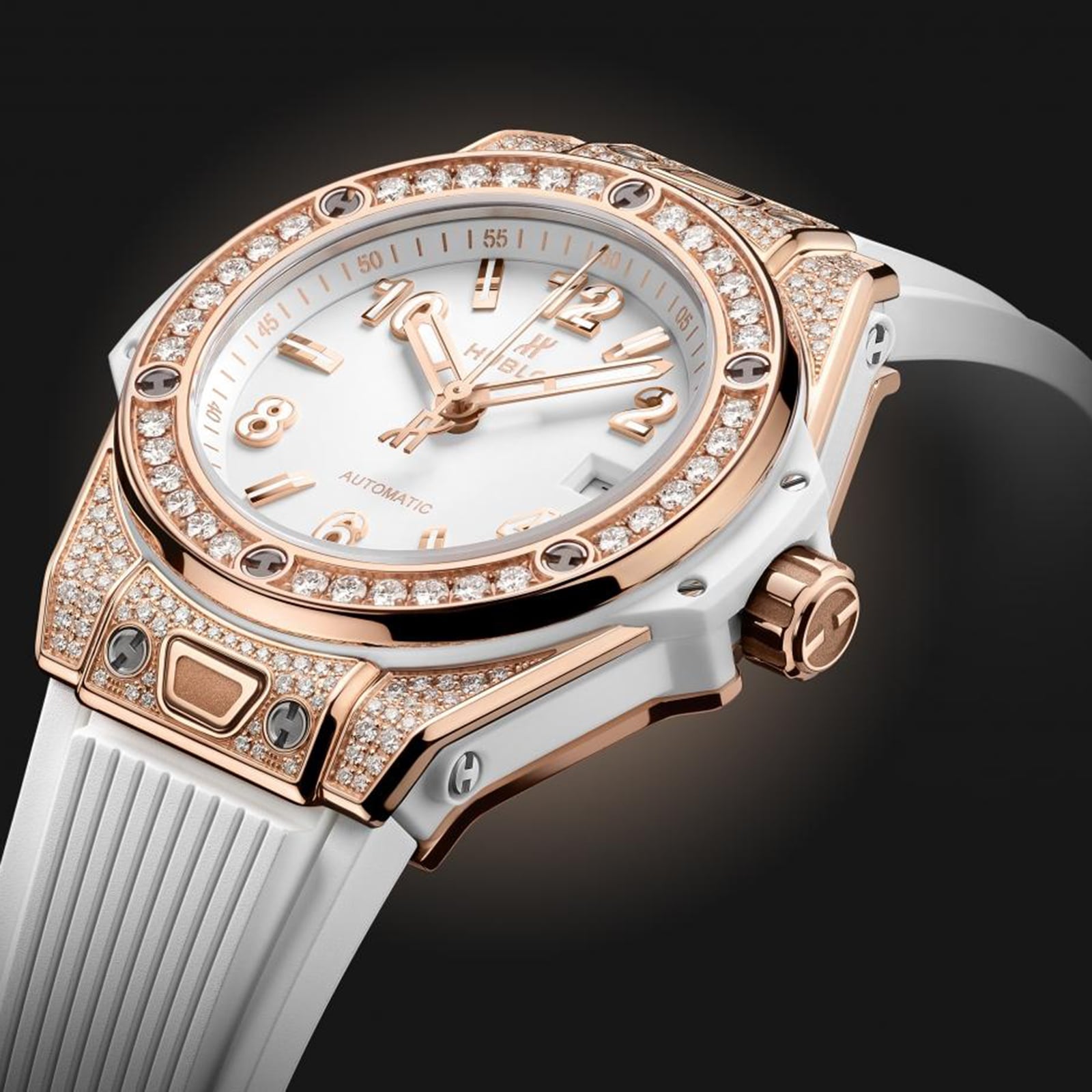 Replica Hublot Big Bang One Click King Gold White Pave 33mm details 485.OE.2080.RW.1604 3 Replica Hublot Big Bang One Click King Gold White Pave 33mm details 485.OE.2080.RW.1604